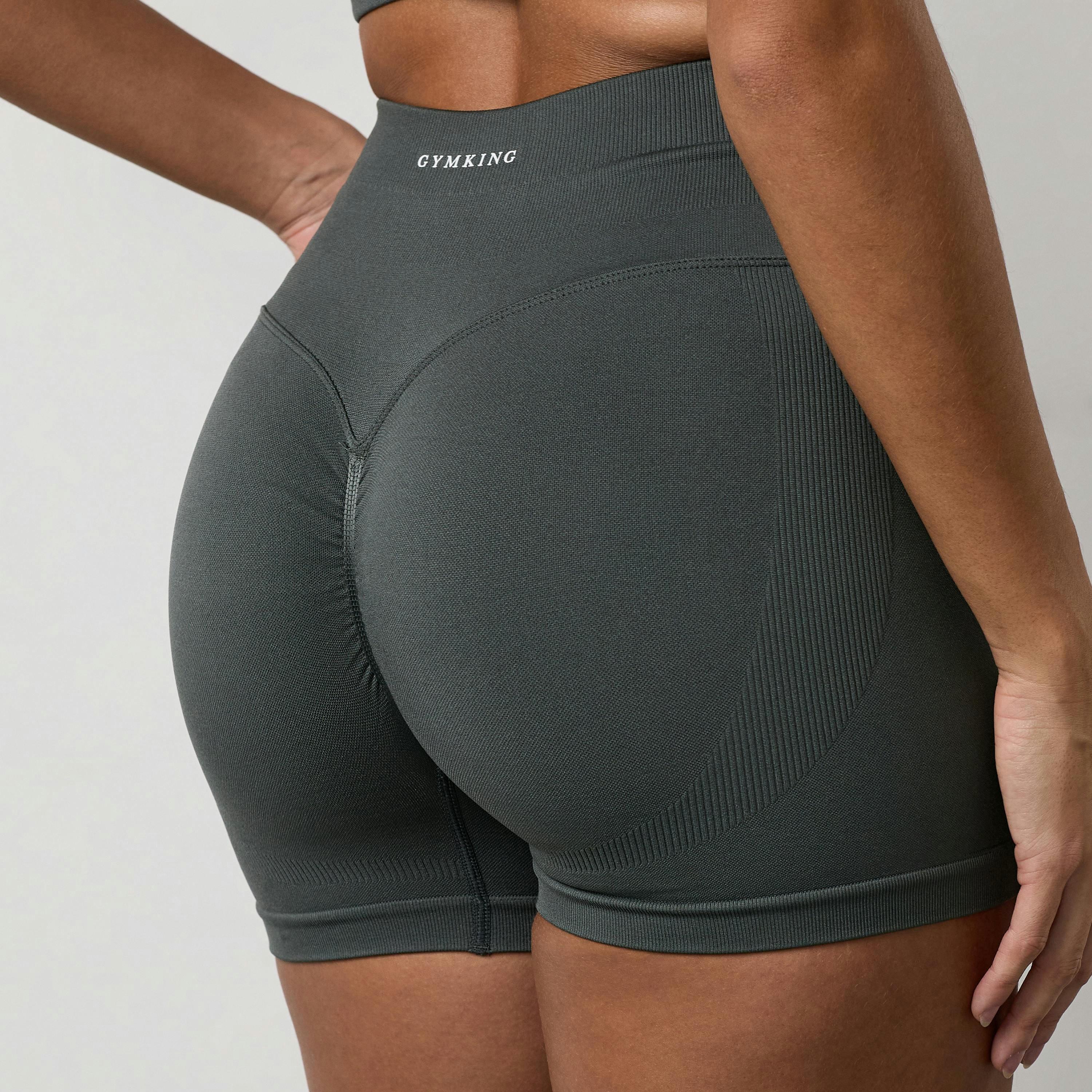 Gym King Sculpt Seamless 3" Short - Green Smoke , view 2 of 5