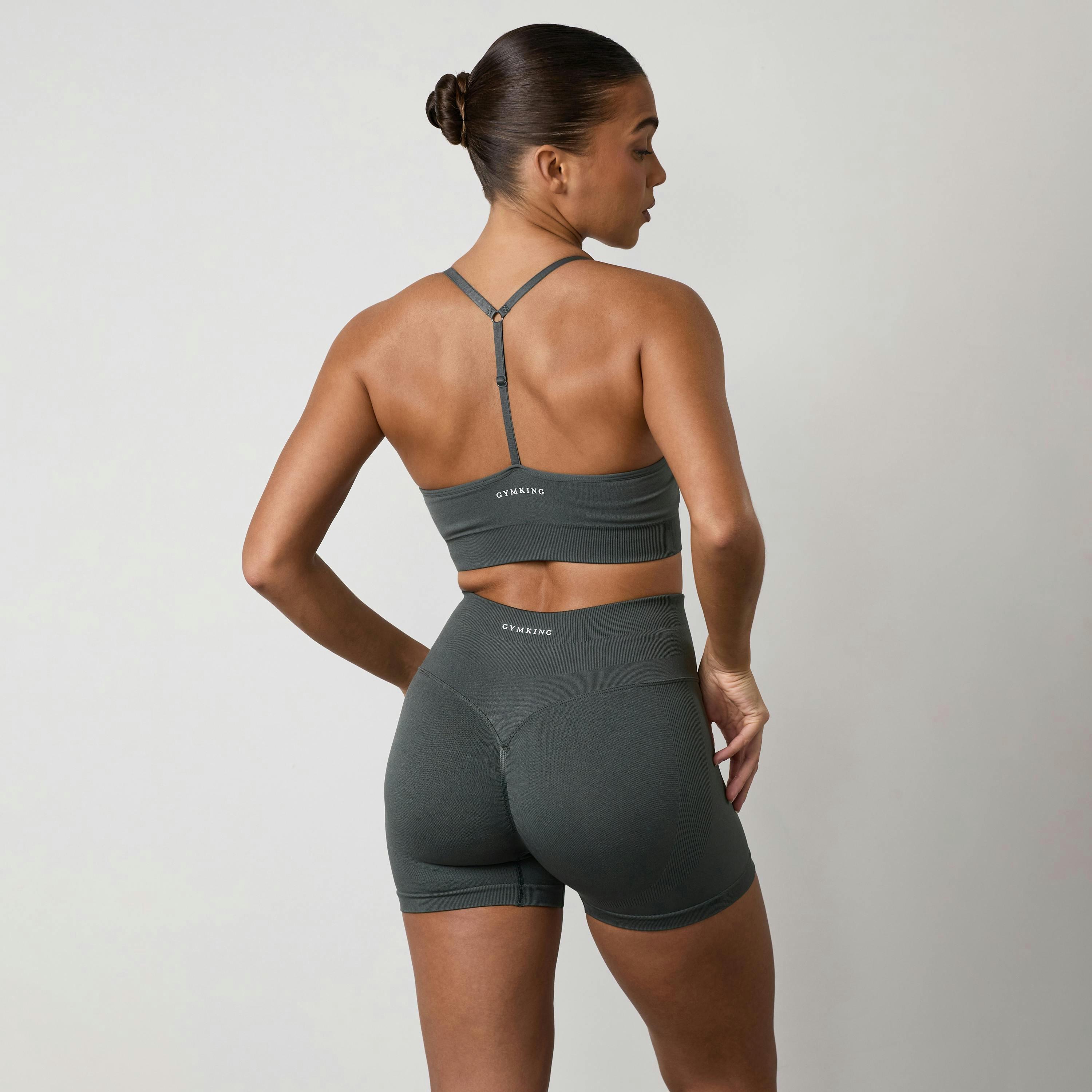 Gym King Sculpt Seamless 3" Short - Green Smoke , view 4 of 5