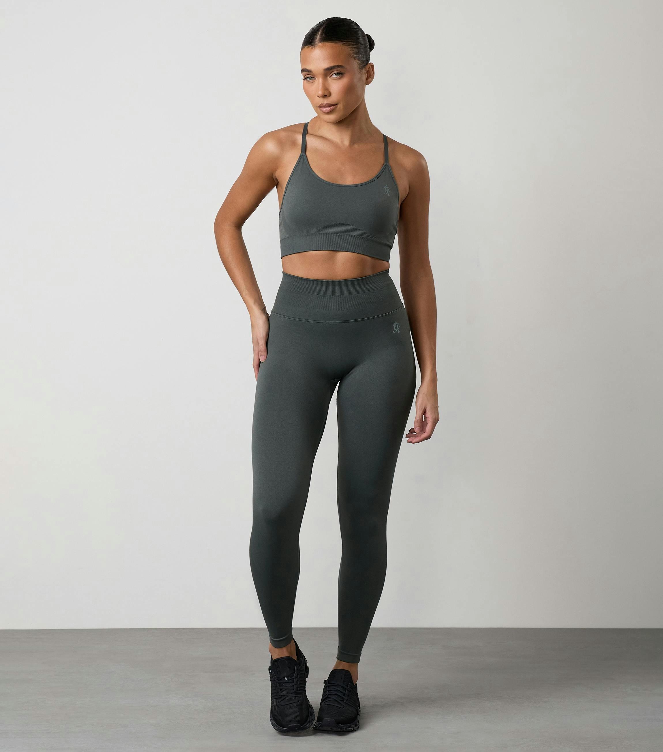 Gym King Sculpt Seamless Legging - Green Smoke , view 3 of 6