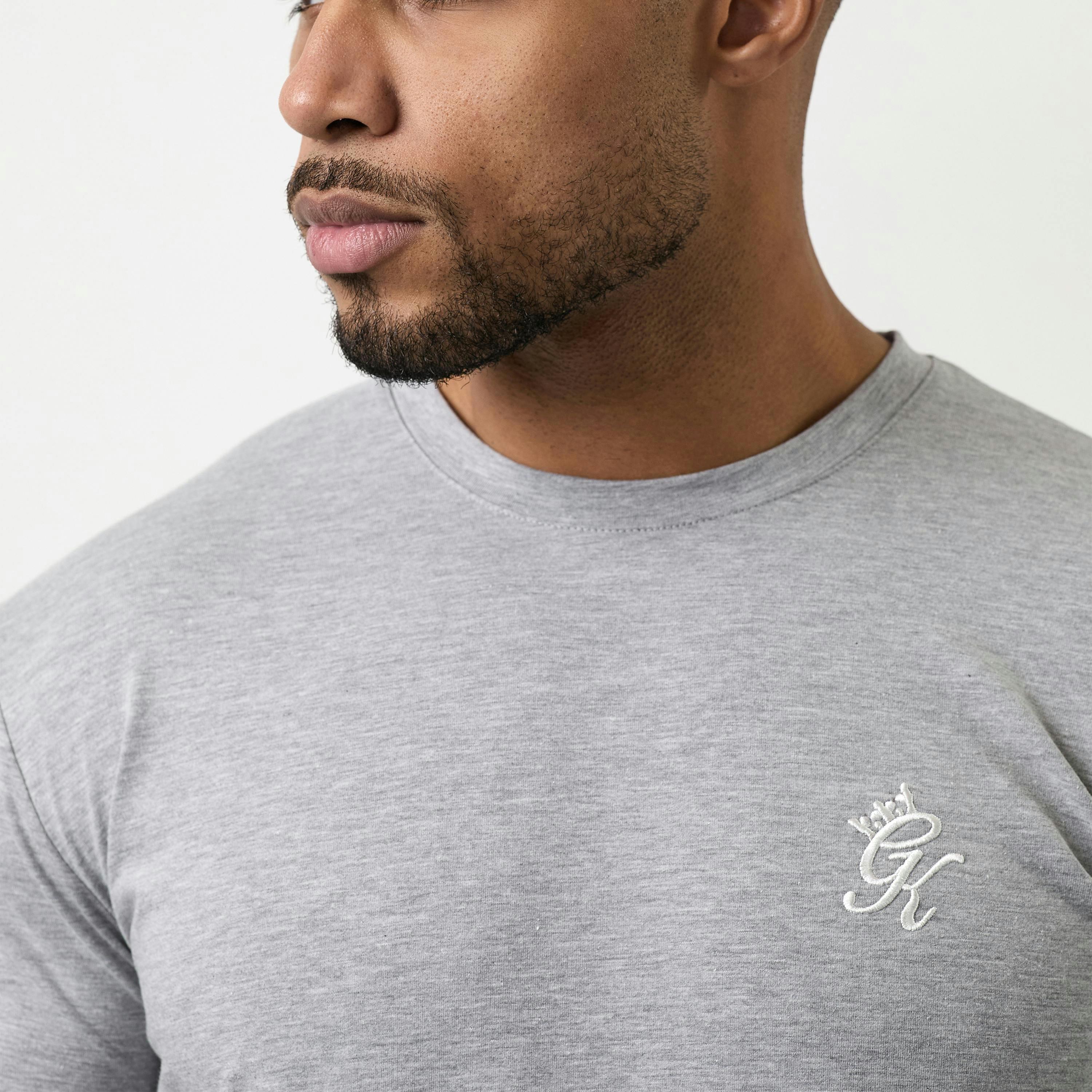 Gym King Jersey T-Shirt - Grey Marl , view 3 of 5
