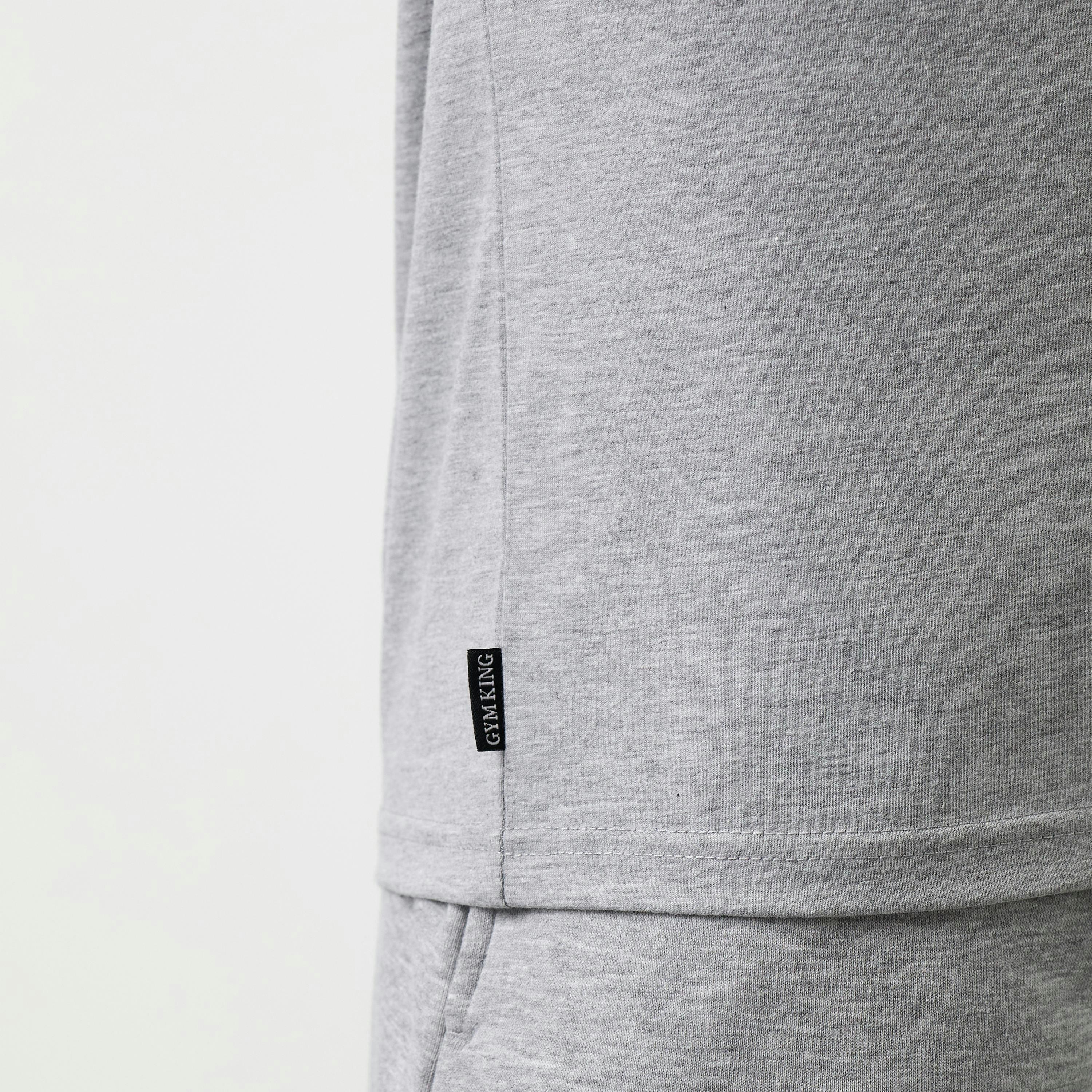 Gym King Jersey T-Shirt - Grey Marl , view 4 of 5