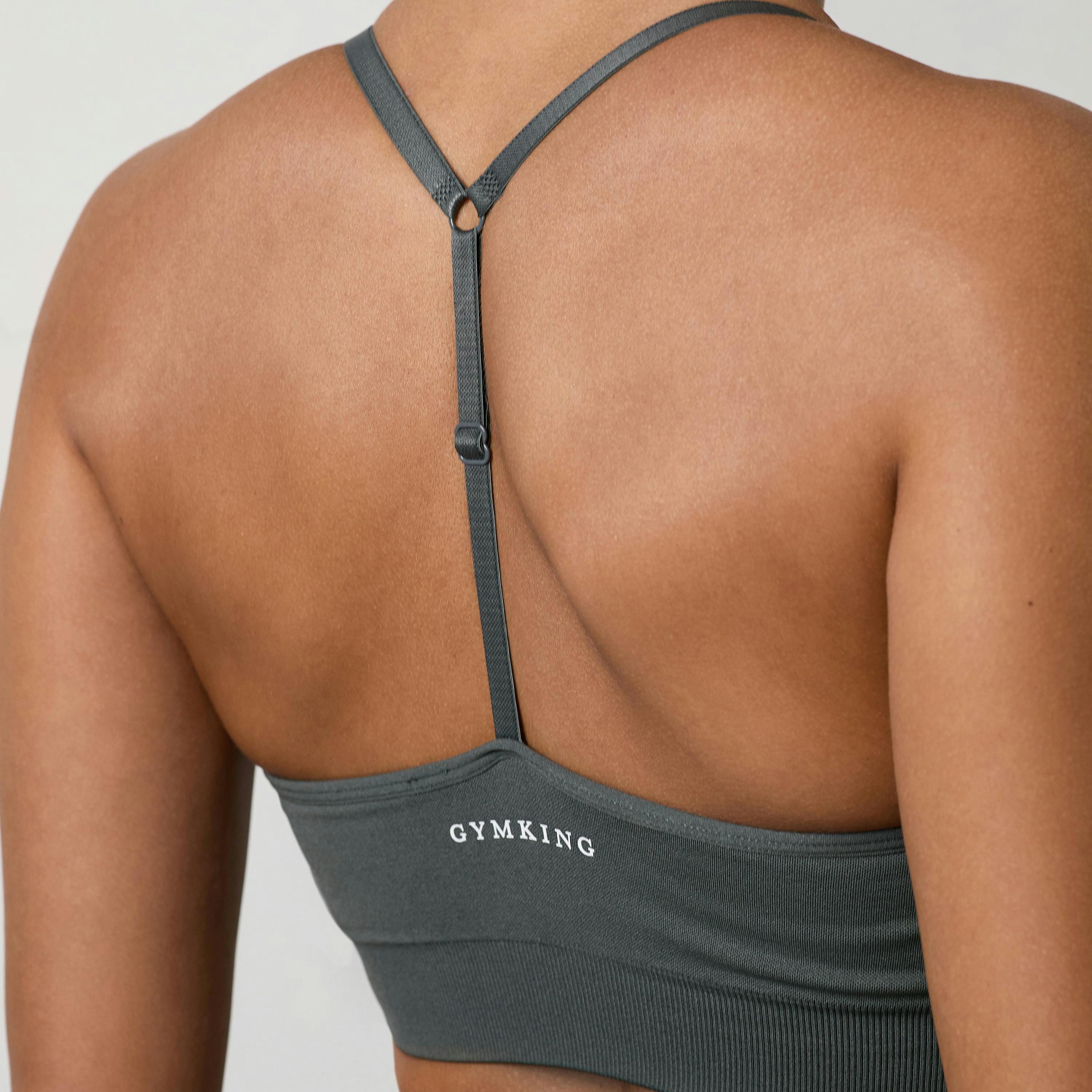 Gym King Sculpt Seamless Bra - Green Smoke , view 2 of 5