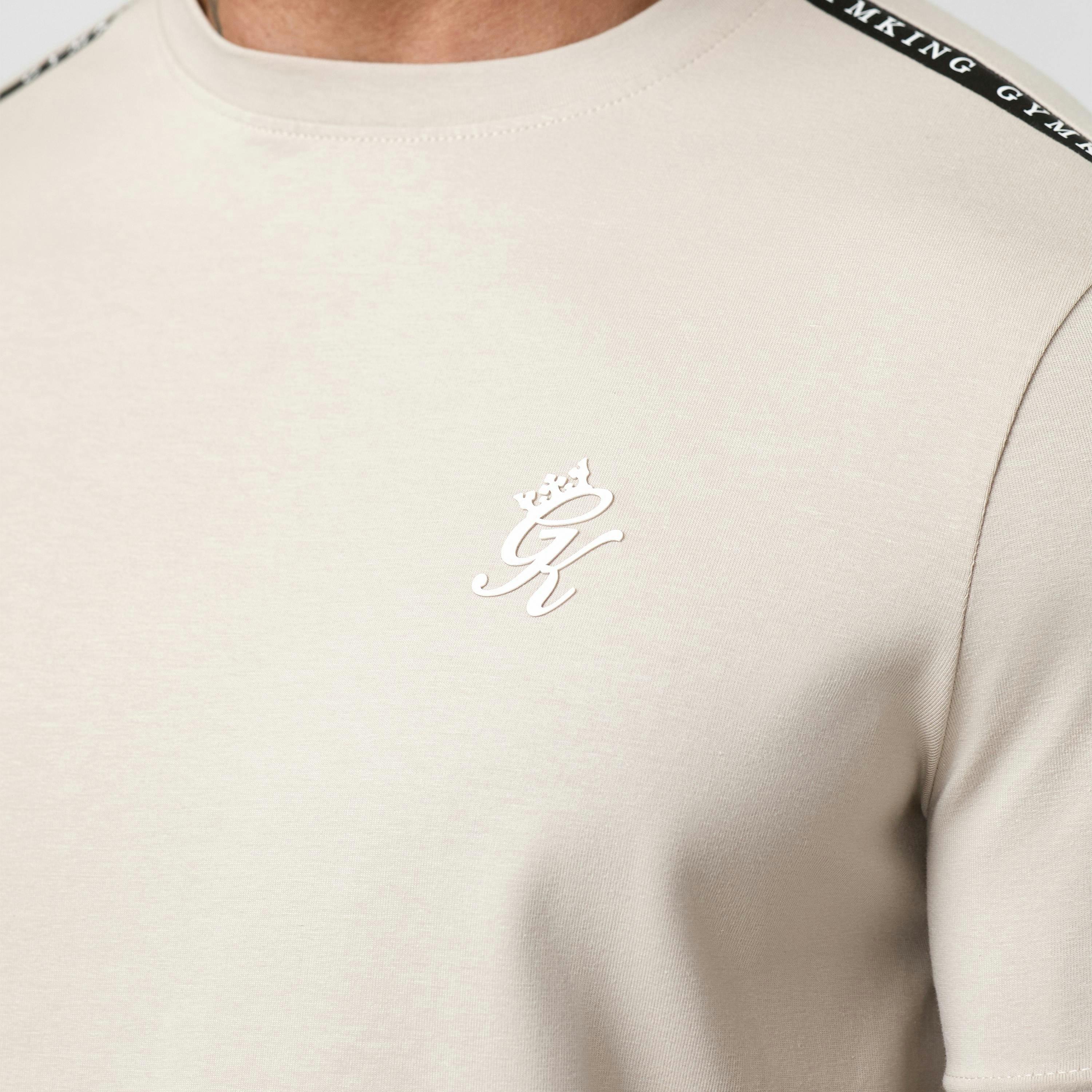 Gym King Taped Jersey Tee - Light Stone , view 4 of 5
