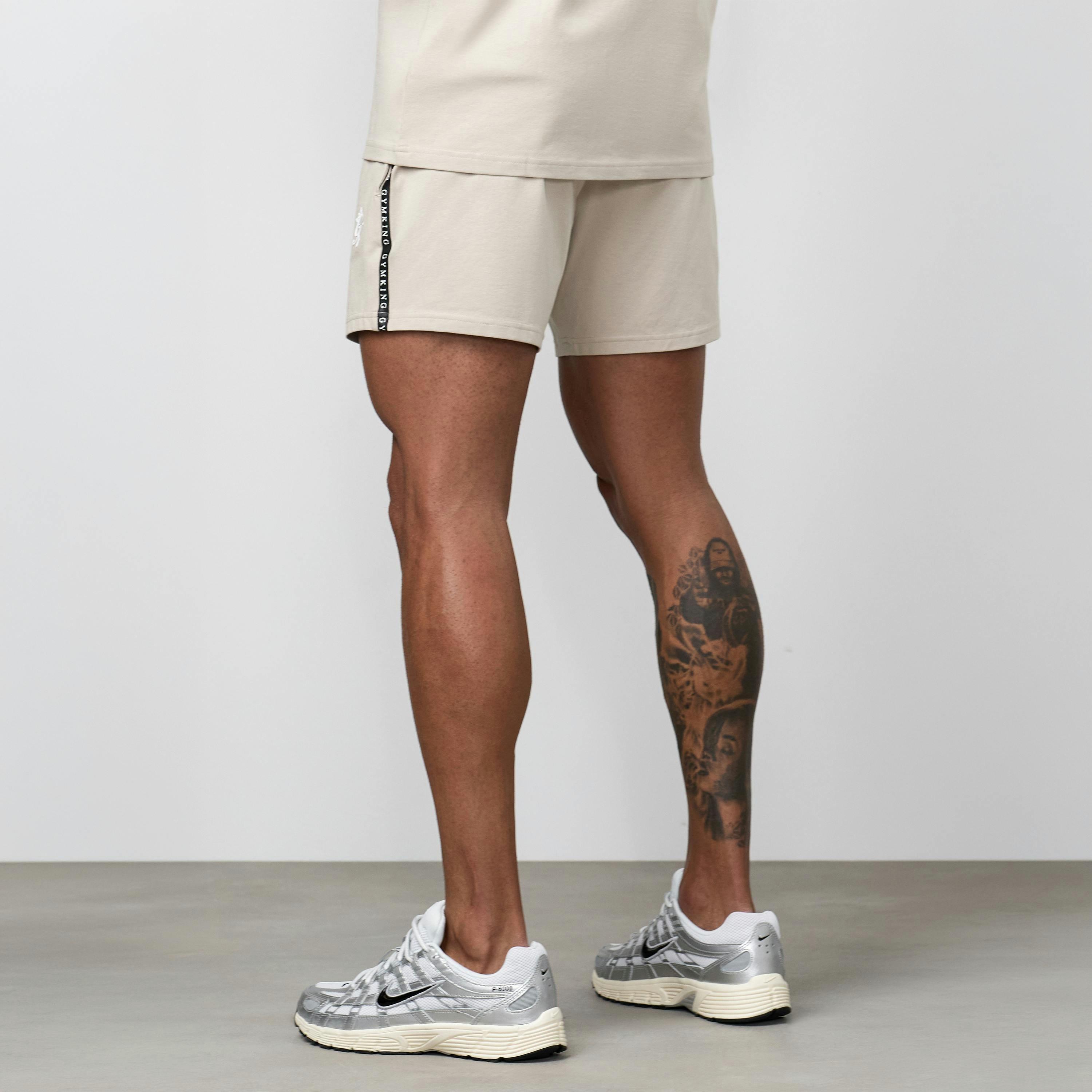 Gym King Taped Jersey Short - Light Stone , view 2 of 6