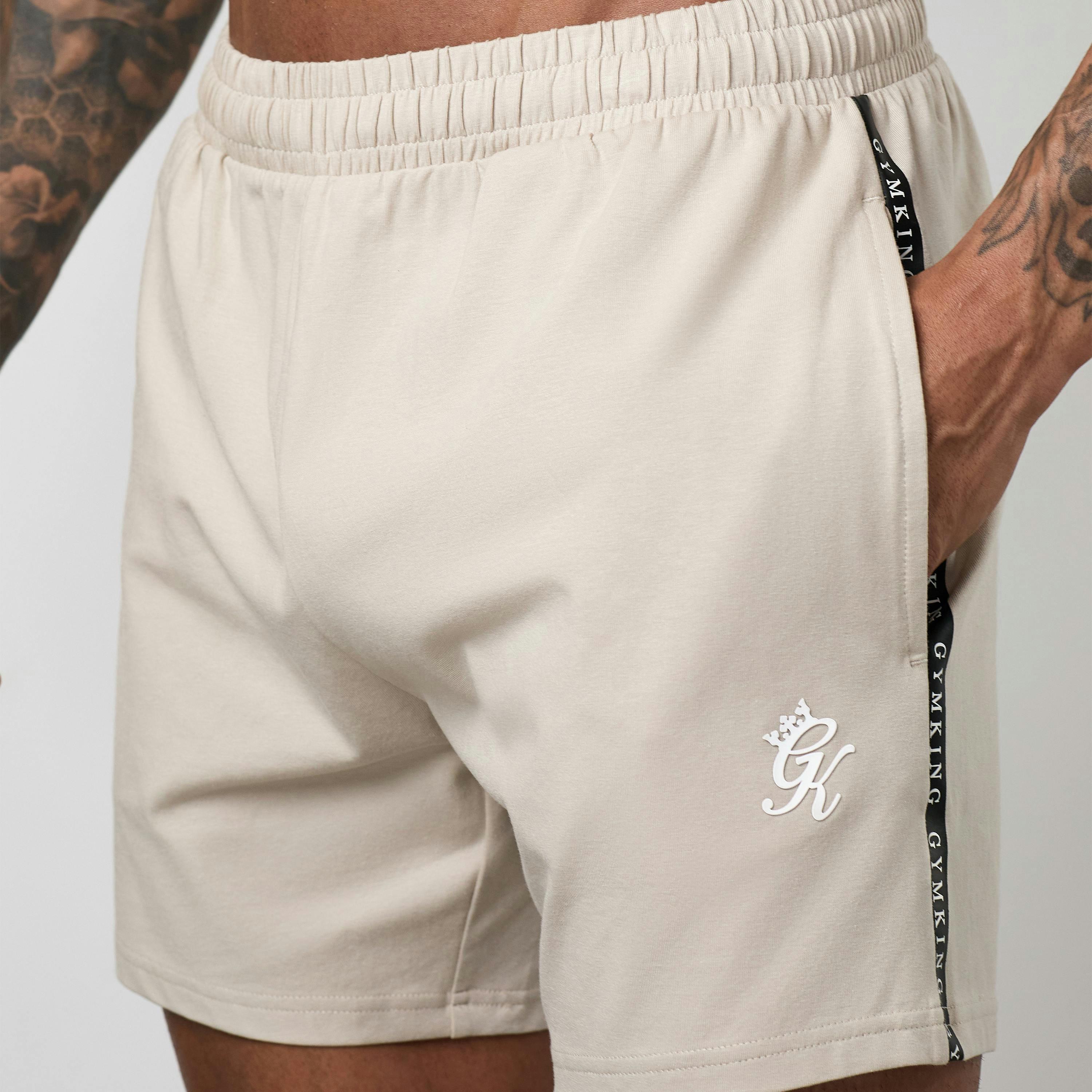 Gym King Taped Jersey Short - Light Stone , view 4 of 6