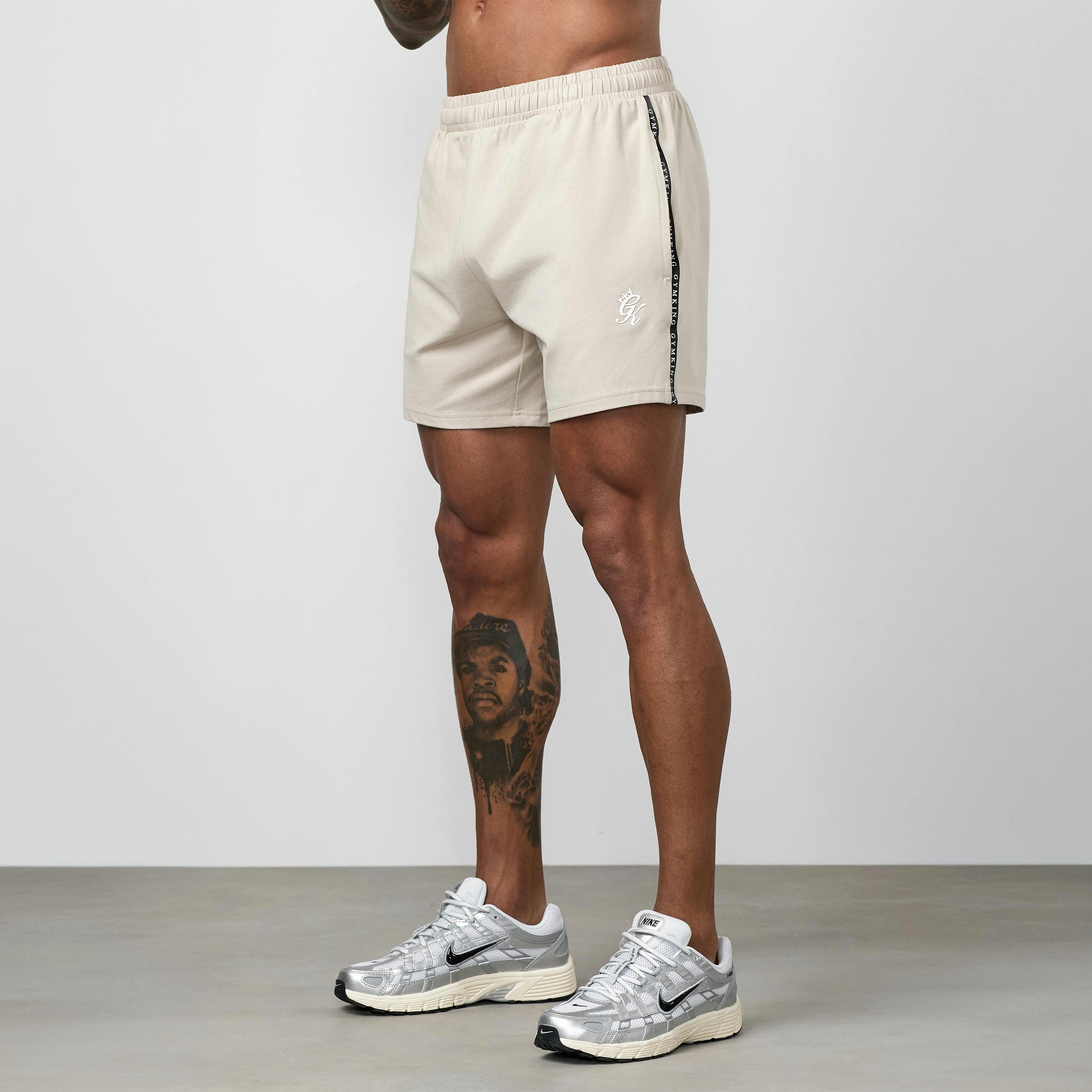Gym King Taped Jersey Short - Light Stone , view 5 of 6