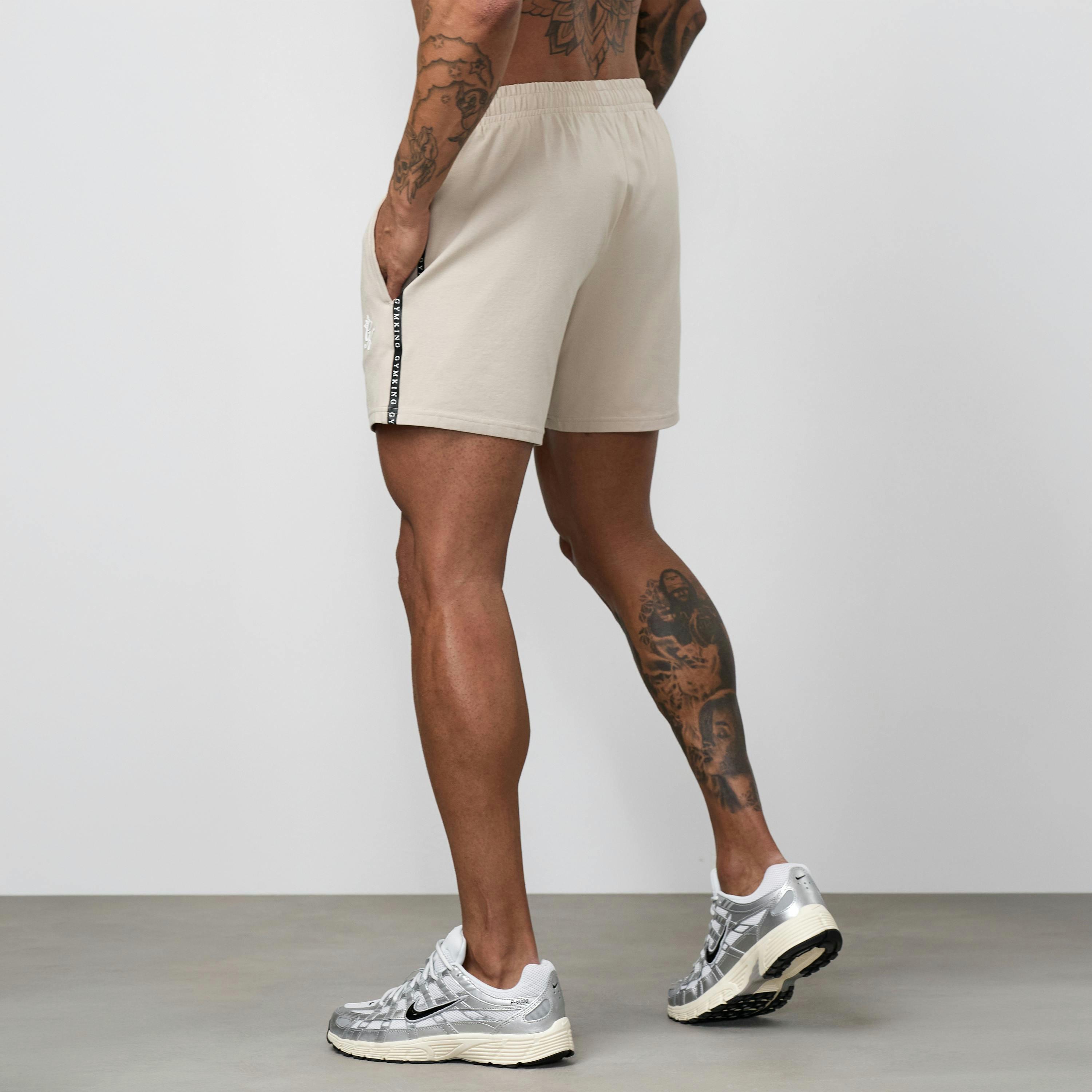Gym King Taped Jersey Short - Light Stone , view 6 of 6