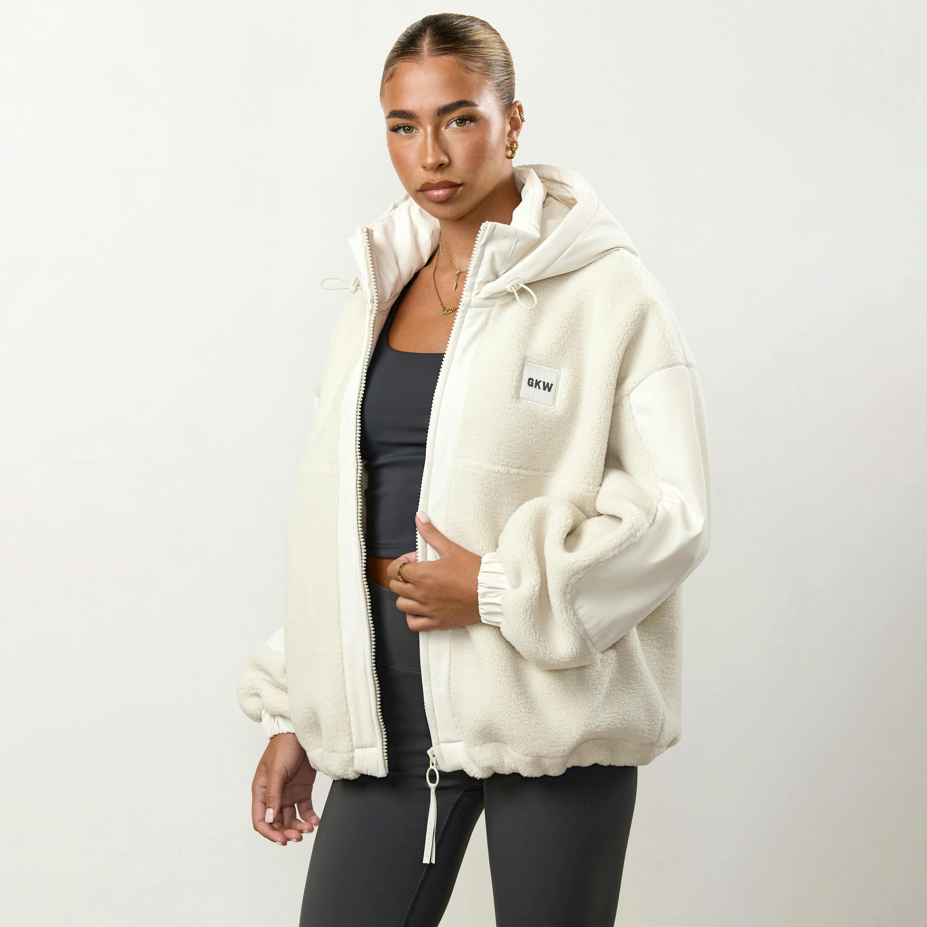 Gym King Borg/Woven Jacket - Cream , view 5 of 6