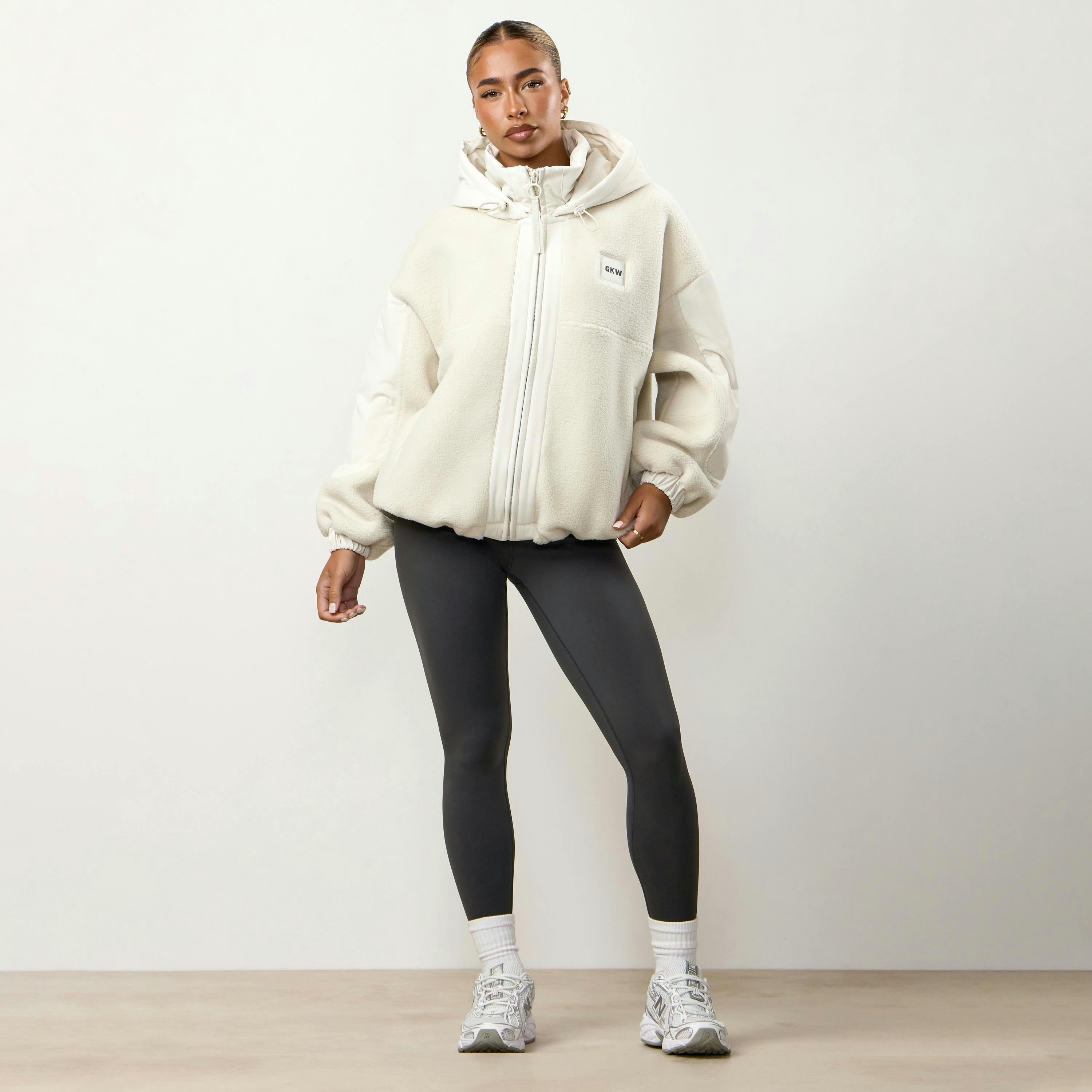 Gym King Borg/Woven Jacket - Cream , view 6 of 6