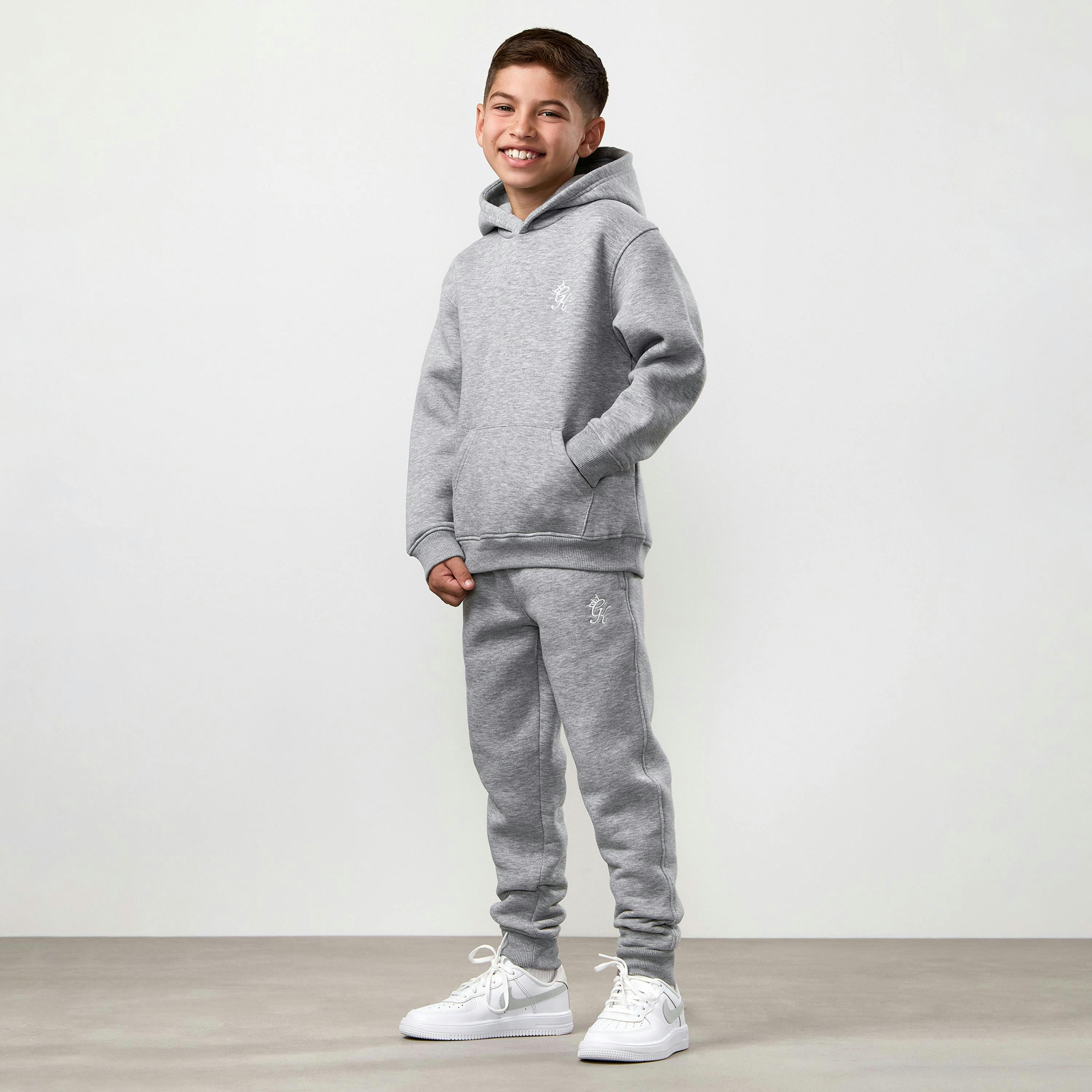 Gym King Kids Fundamental Hoodie - Grey Marl , view 6 of 6