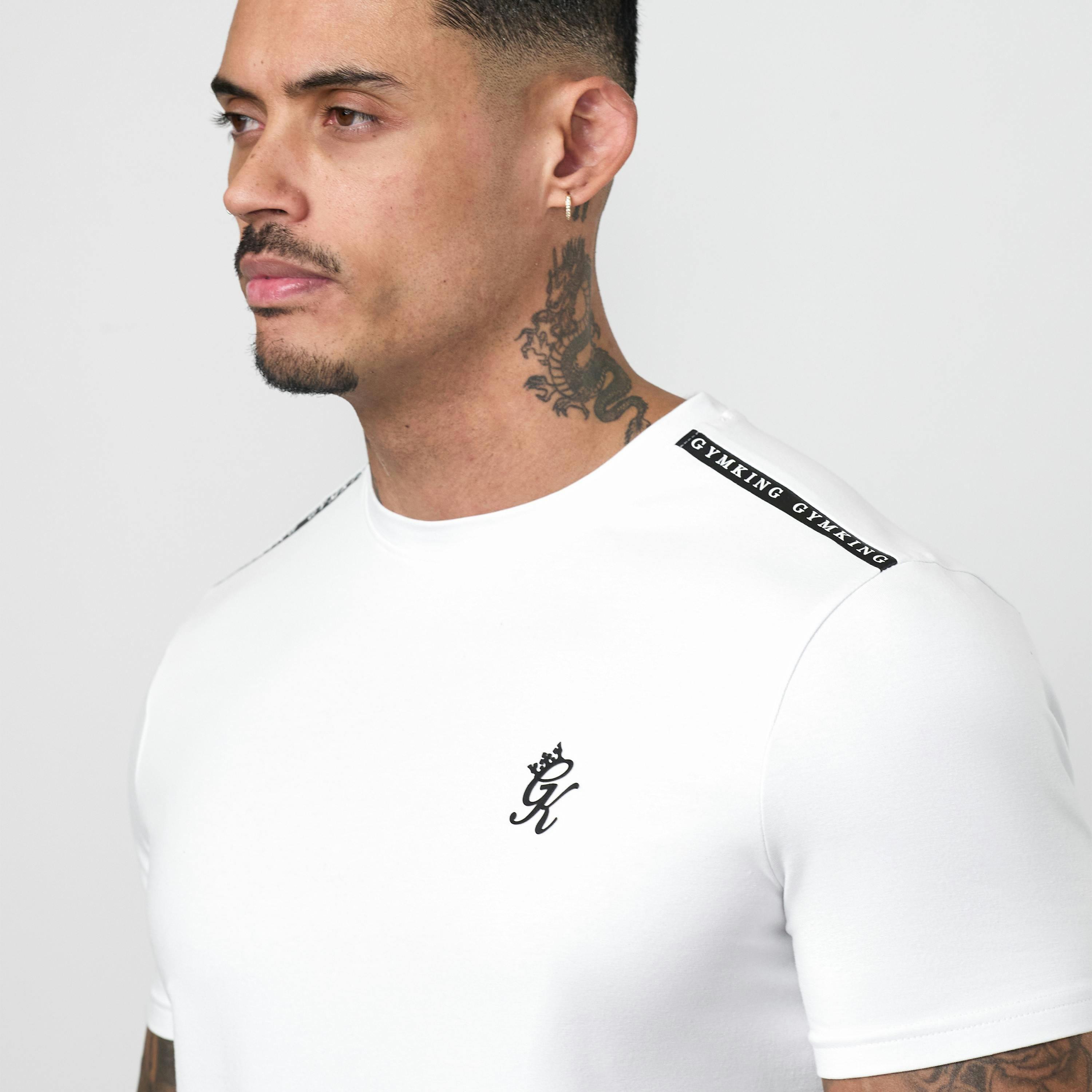 Gym King Taped Jersey Tee - White , view 4 of 6