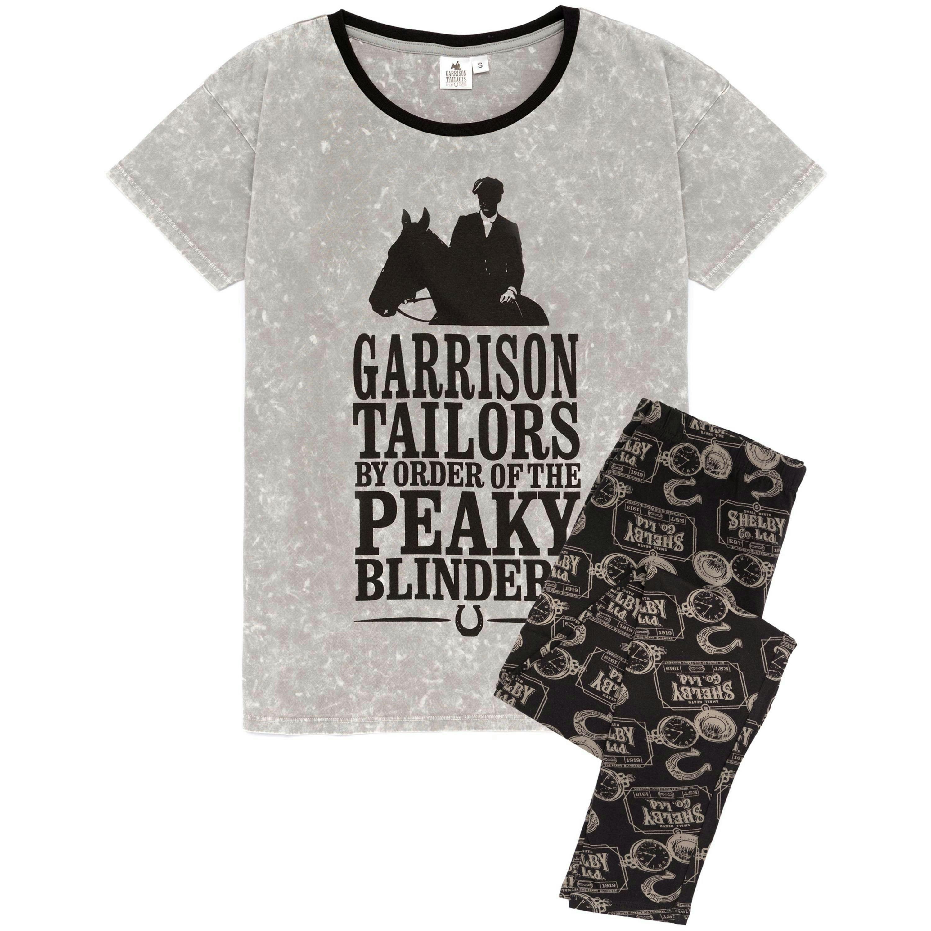 Peaky Blinders Womens Grey Character Short Sleeve Long Leg Pyjama Set by Vanilla Underground , view 1 of 1
