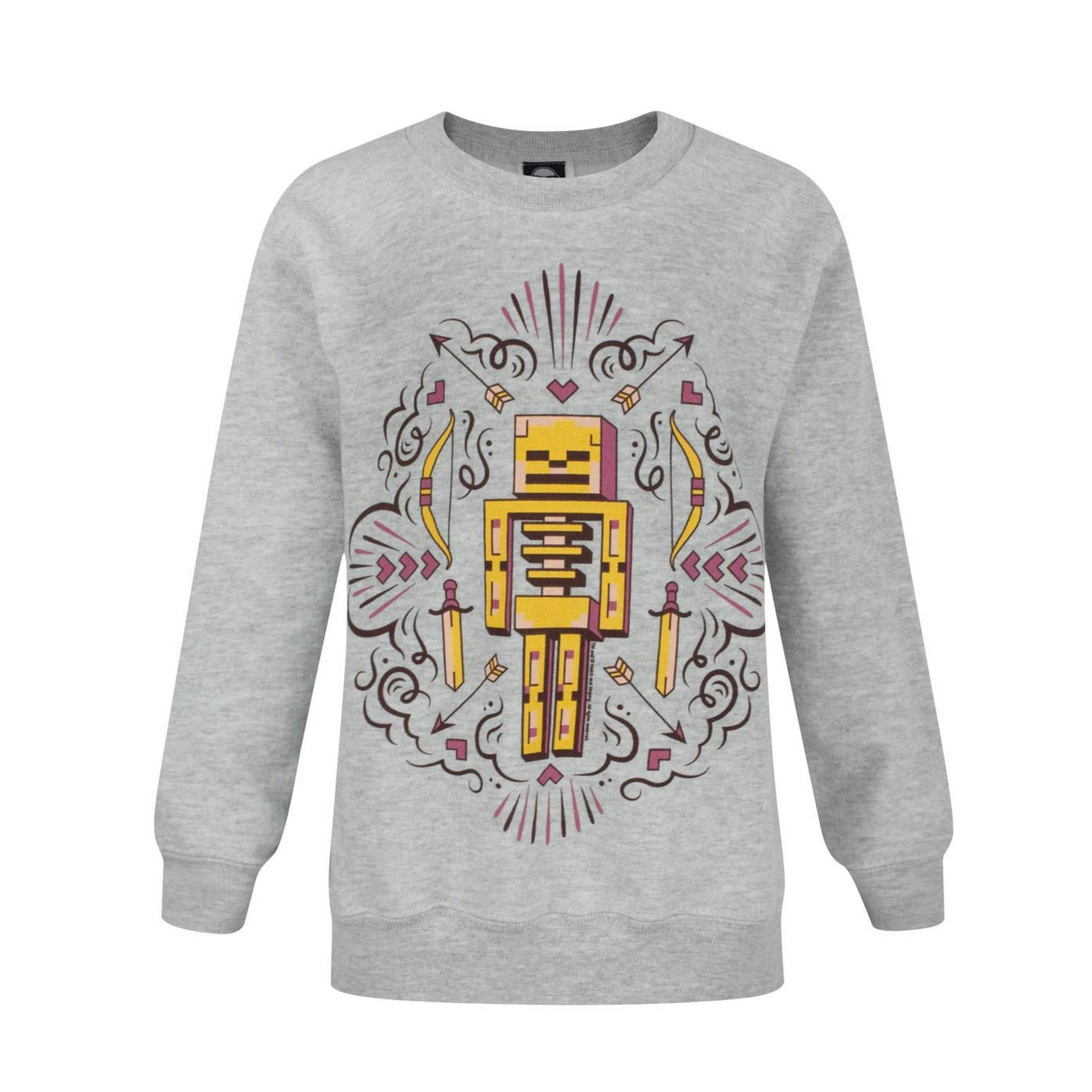 Minecraft Girls Grey Skelly The Skeleton Sweatshirt by Vanilla Underground , view 1 of 1