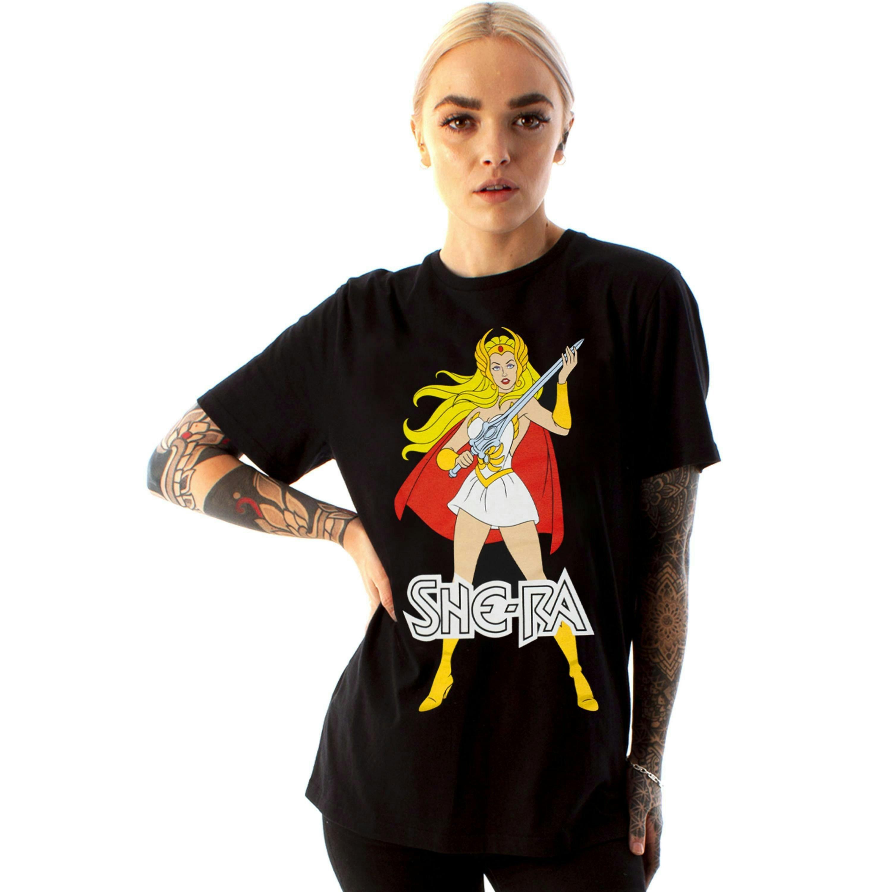 Masters of the Universe Womens Black She-Ra Short Sleeved T-Shirt by Vanilla Underground , view 1 of 1