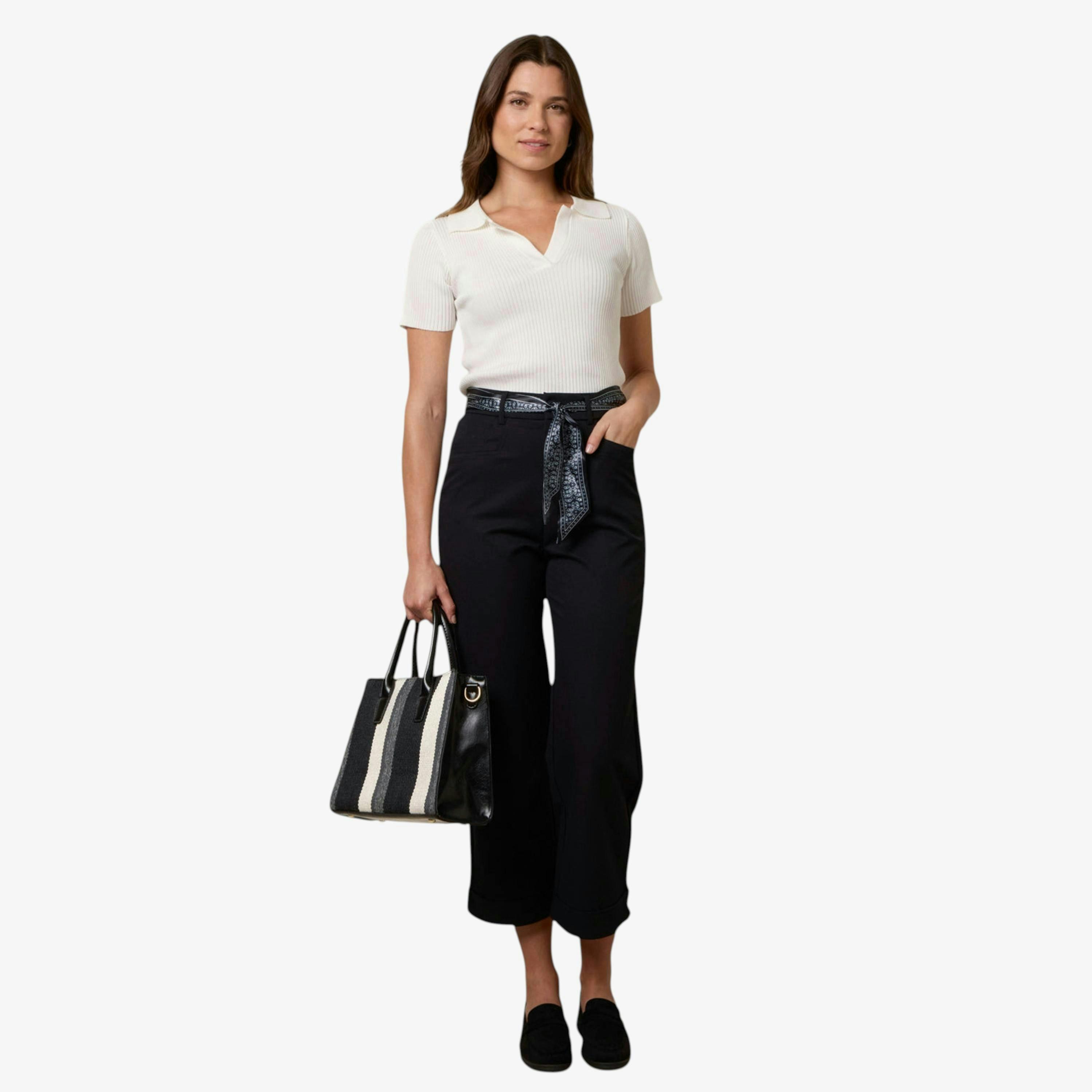 Blue Vanilla Scarf Belt Trousers  in Navy , view 1 of 1