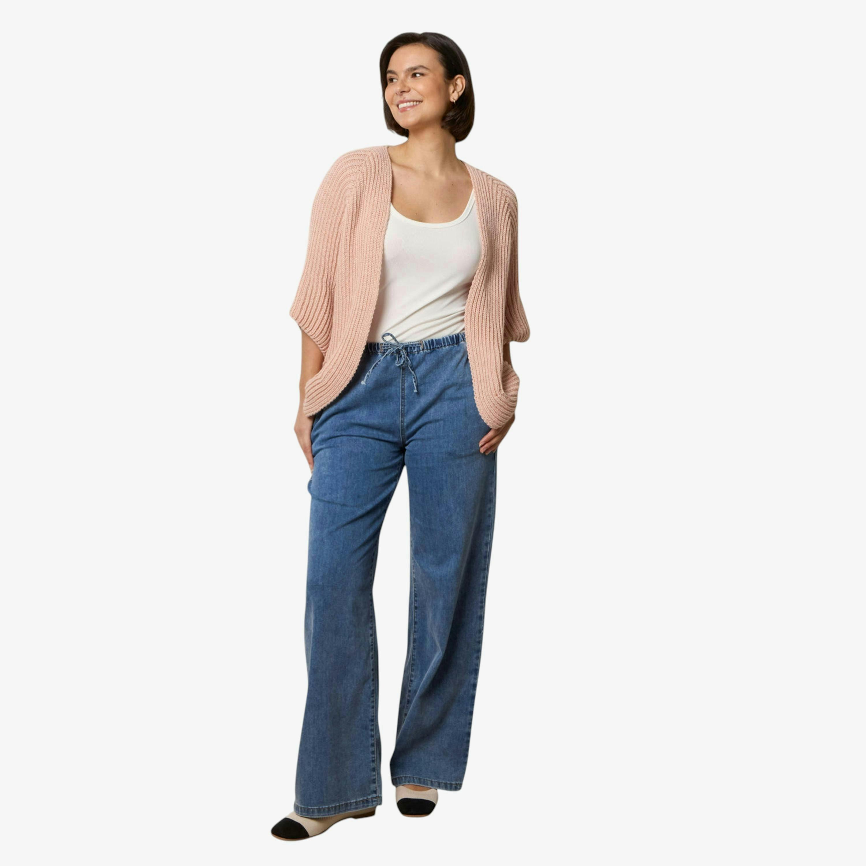 Blue Vanilla Edge To Edge Rib Cardigan   in  Pink , view 1 of 1