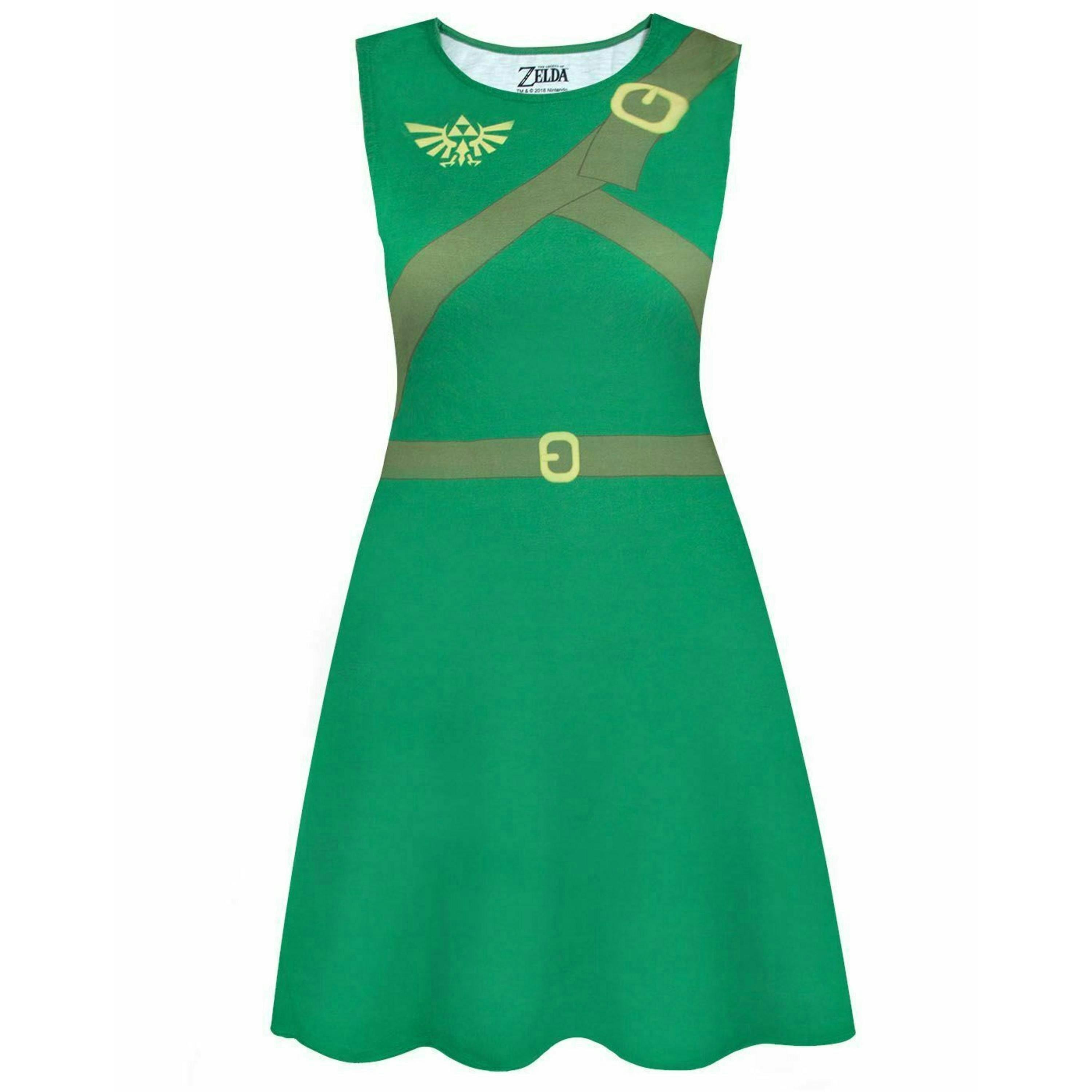 Nintendo Womens Green Link Sleeveless Skater Dress by Vanilla Underground , view 1 of 1