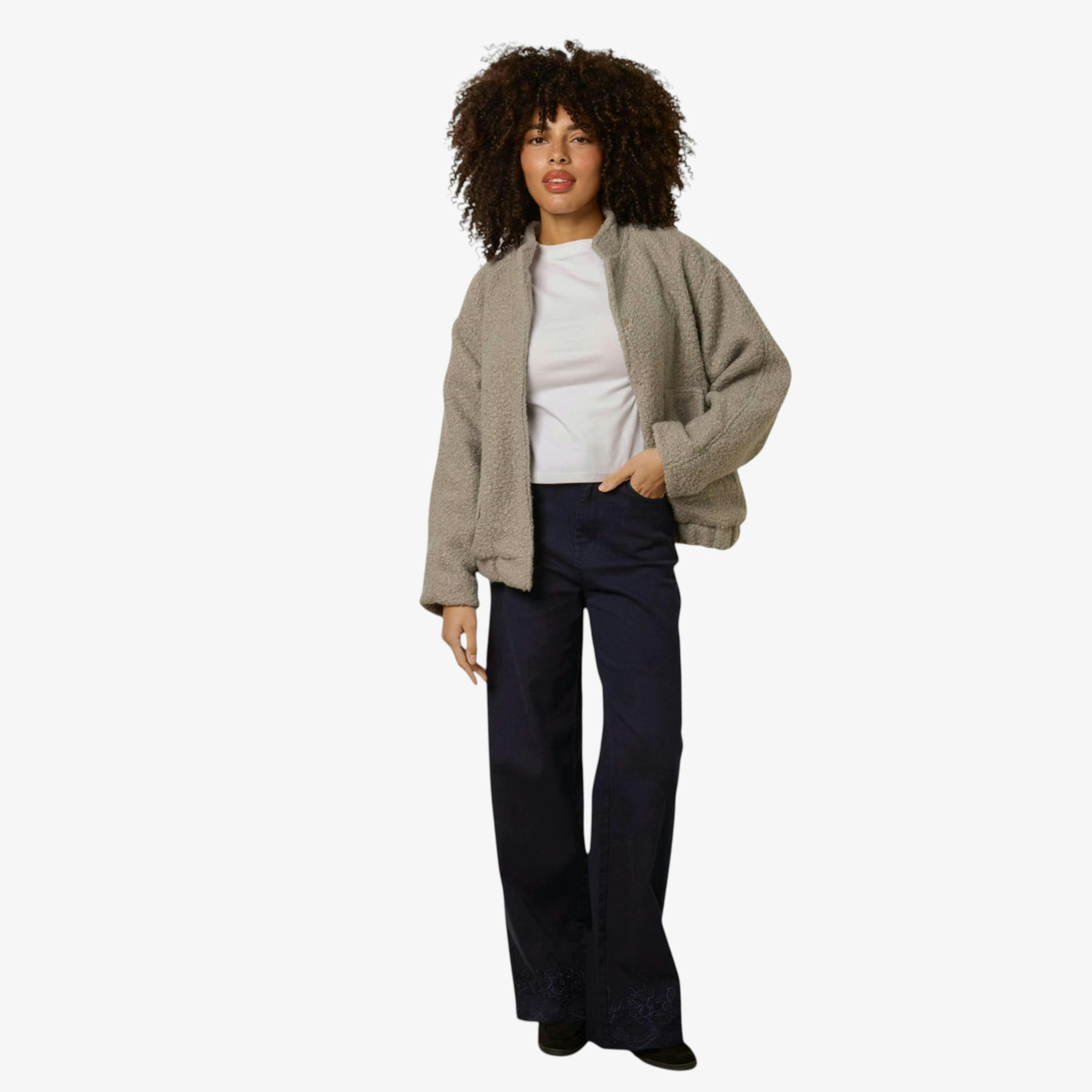 Blue Vanilla Floral Embroidered Detailed Flared Jeans   in  Navy , view 1 of 1