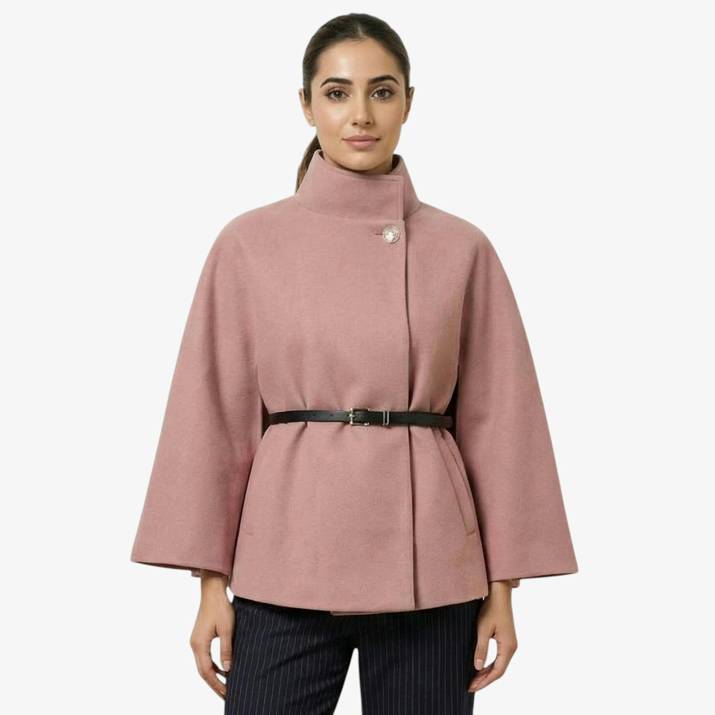 Blue Vanilla Belted Cape Coat   in  Pink , view 1 of 1