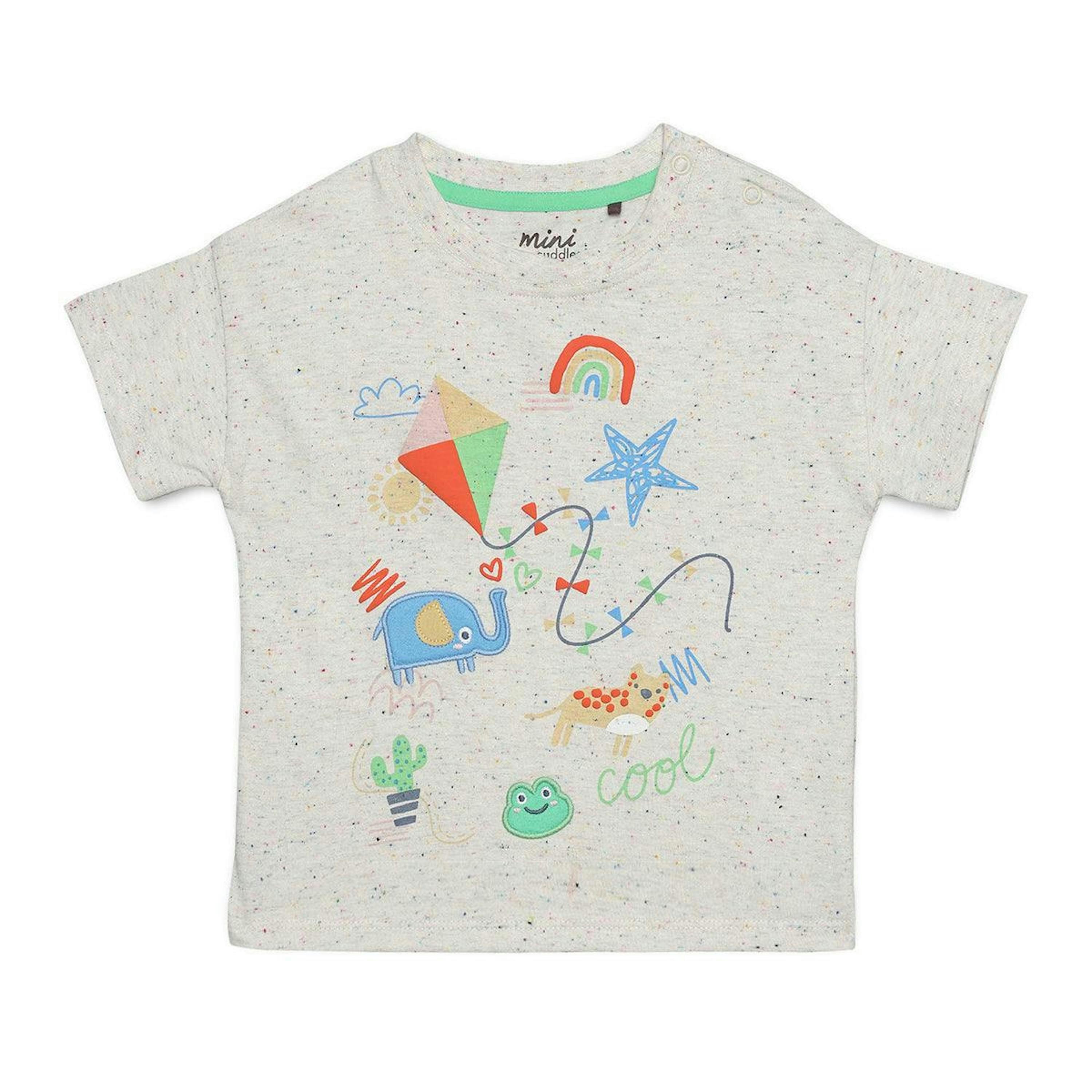 Baby Boys Graphic Printed T-Shirt, Grey , view 1 of 1