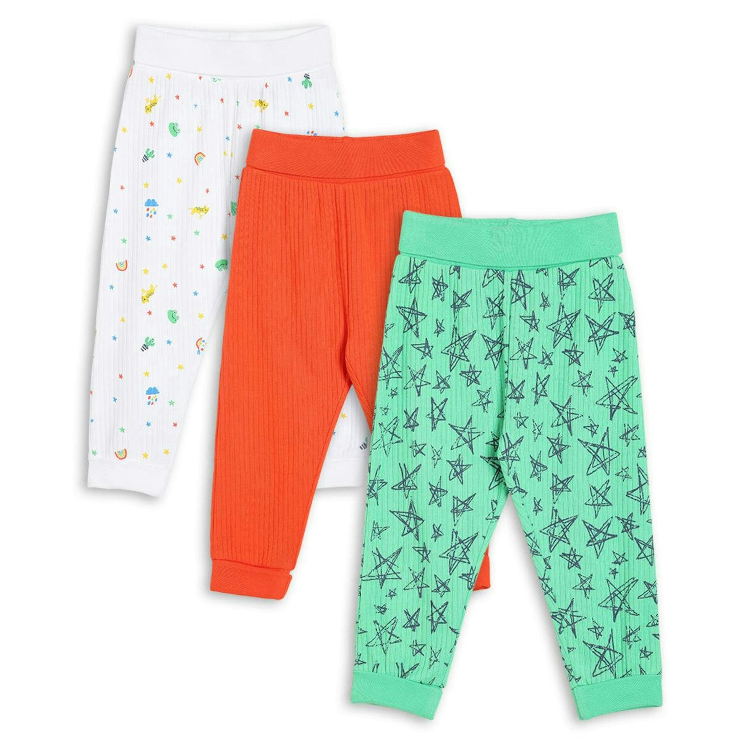 Baby Boys 3pk Printed & Solid Joggers, Multicolour , view 1 of 1