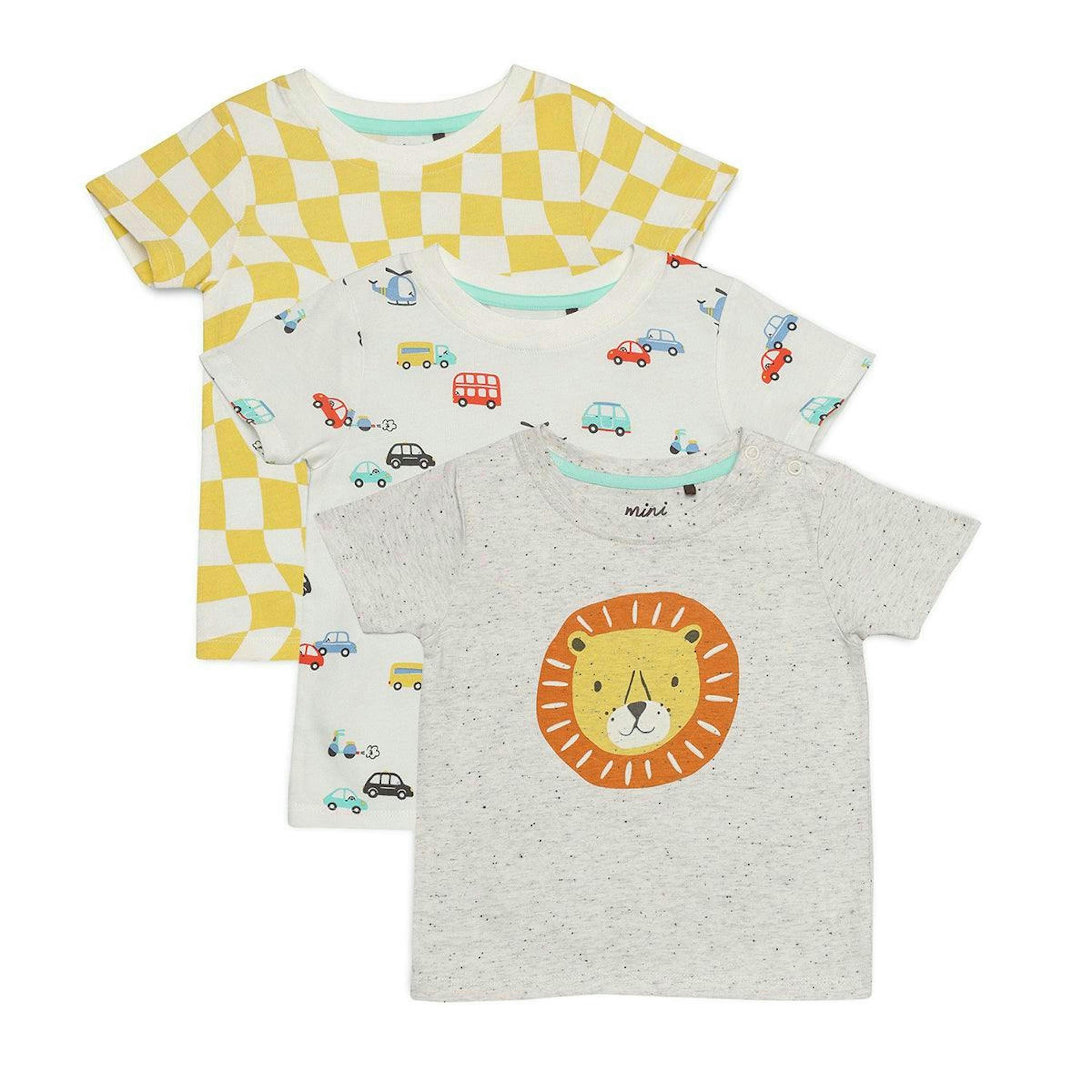 Baby Boys 3pk Printed T-Shirts, Multicolour , view 1 of 1