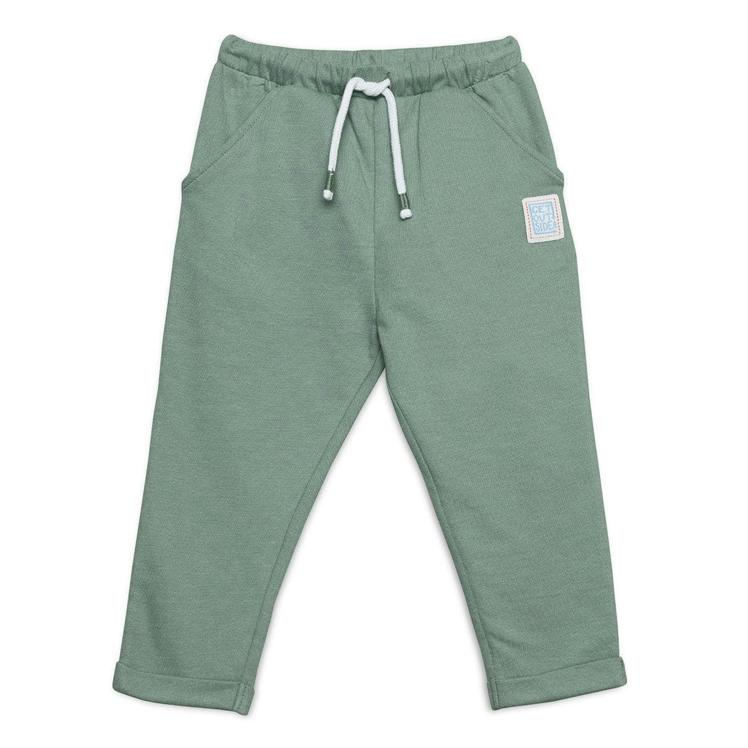 Baby Boys Joggers With Dinosaur Applique, Green , view 1 of 1
