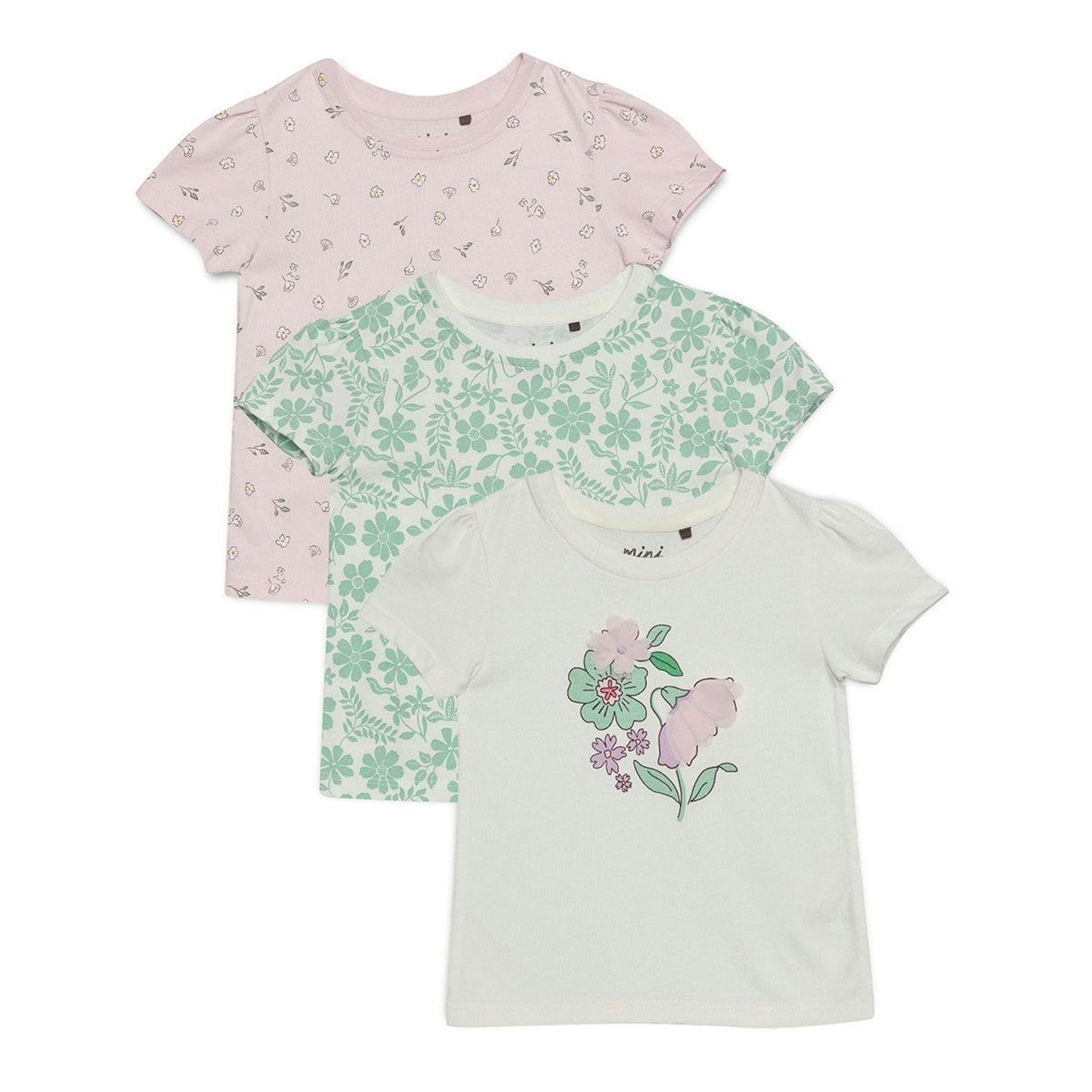 Baby Girls 3pk Floral Printed Tops, Multicolour , view 1 of 1