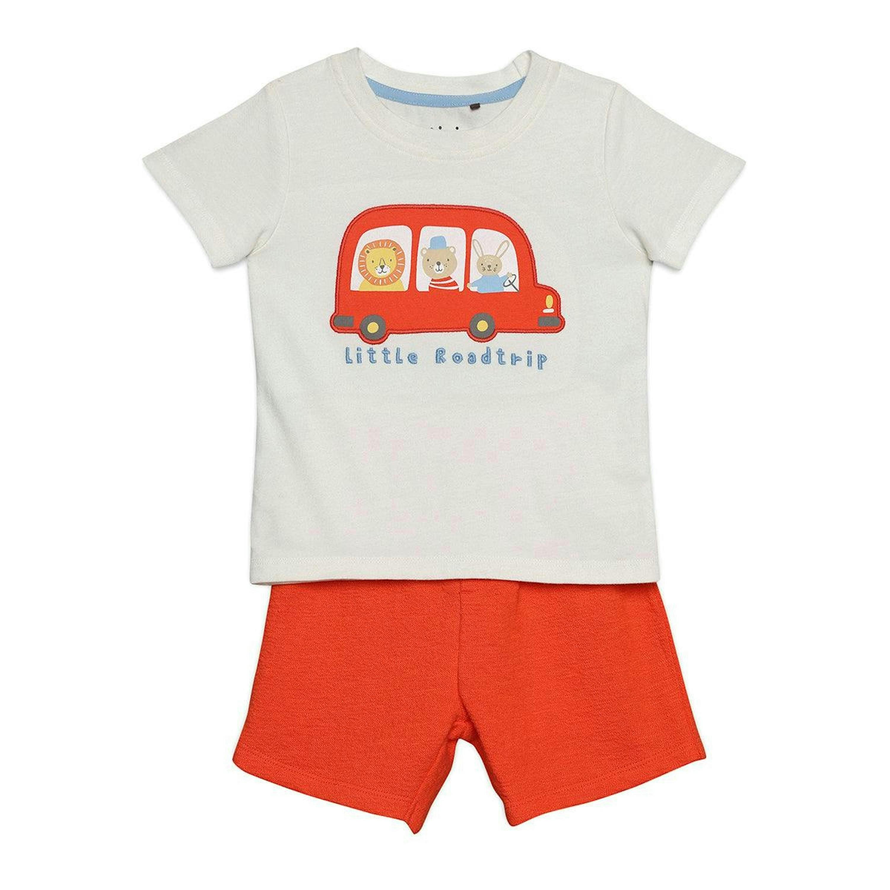 Baby Boys Vehicle Print 2pc Set, Multicolour , view 1 of 1