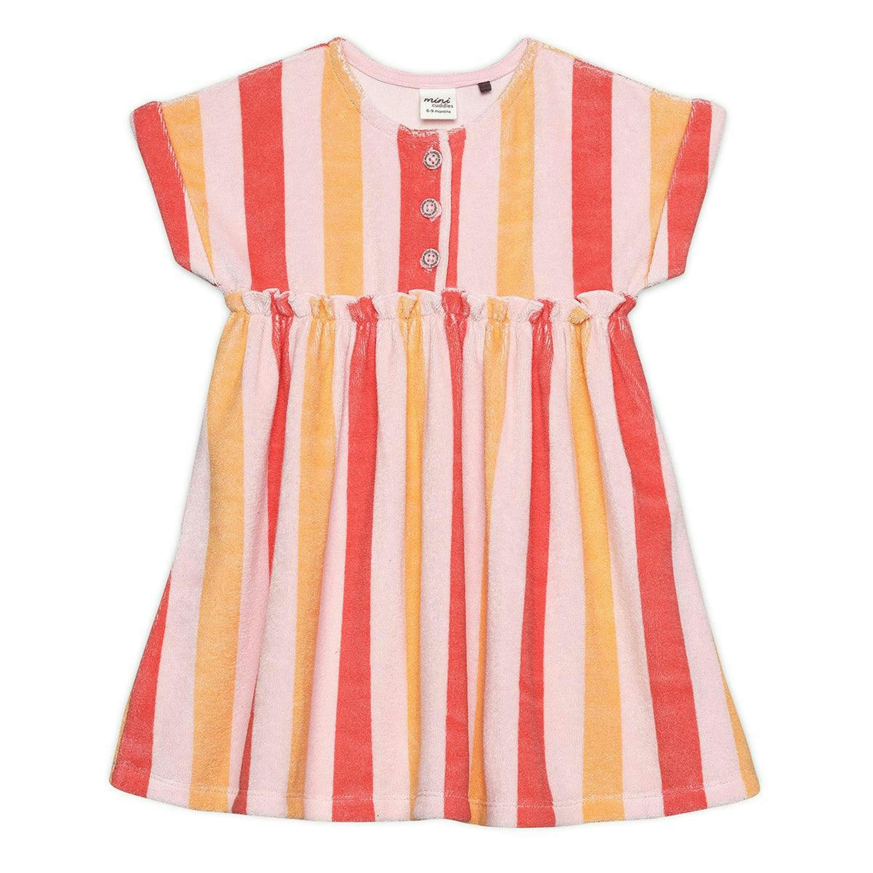 Baby Girls Striped Dress, Multicolour , view 1 of 1
