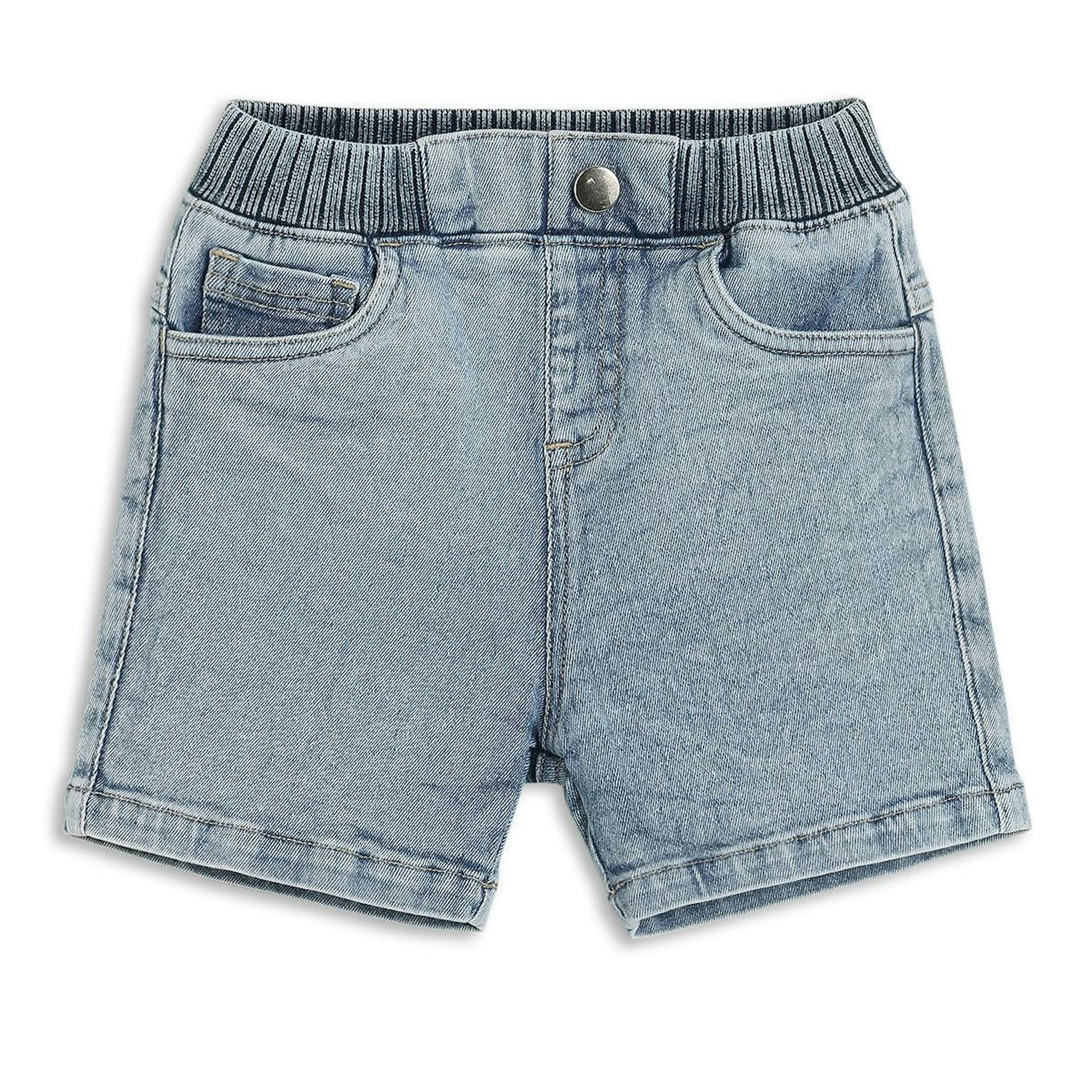 Baby Boys Denim Shorts with Adorable Lion Patch Detail , view 1 of 1