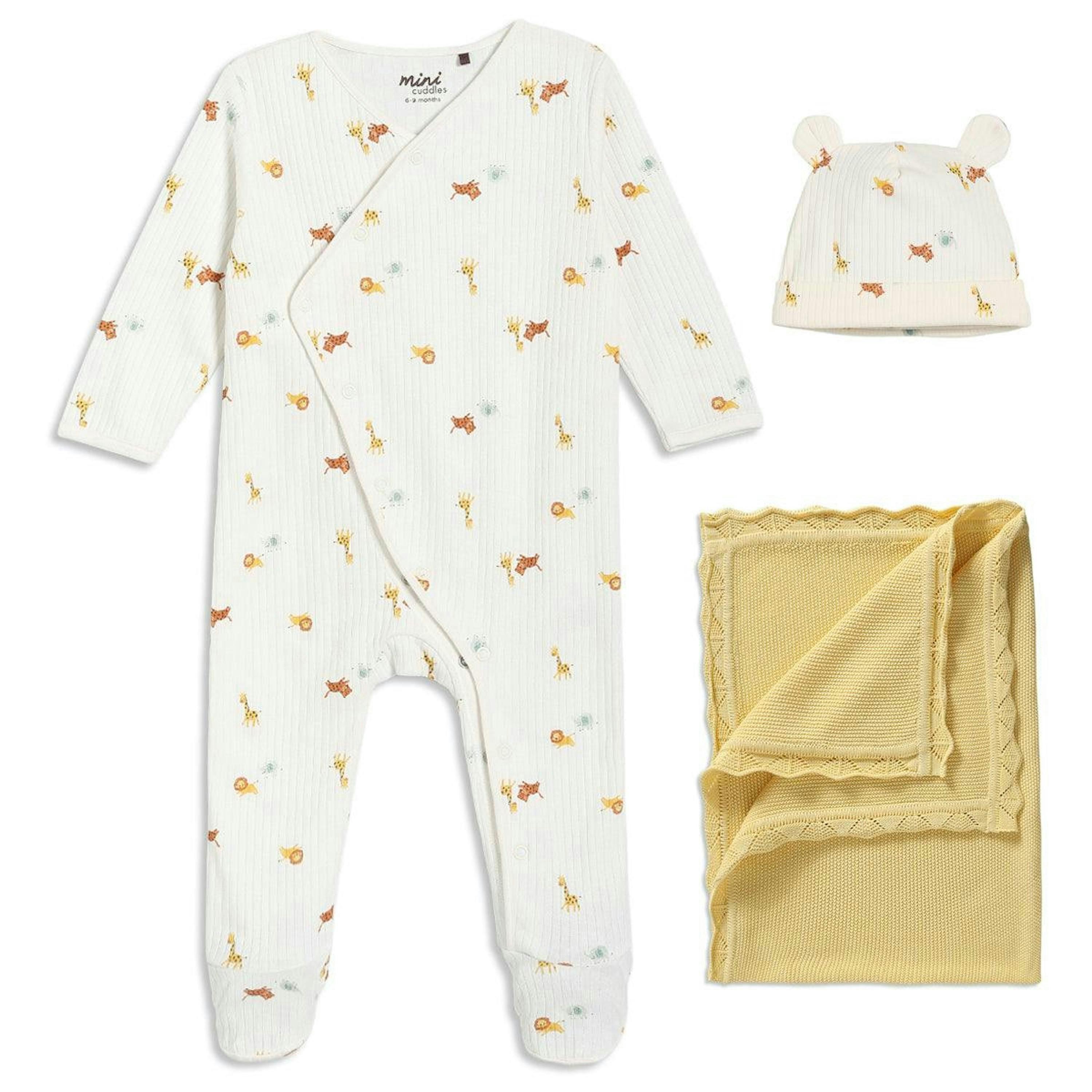 Baby Unisex Animal Print 3pc Essentials Gift Set, Multicolour , view 1 of 1