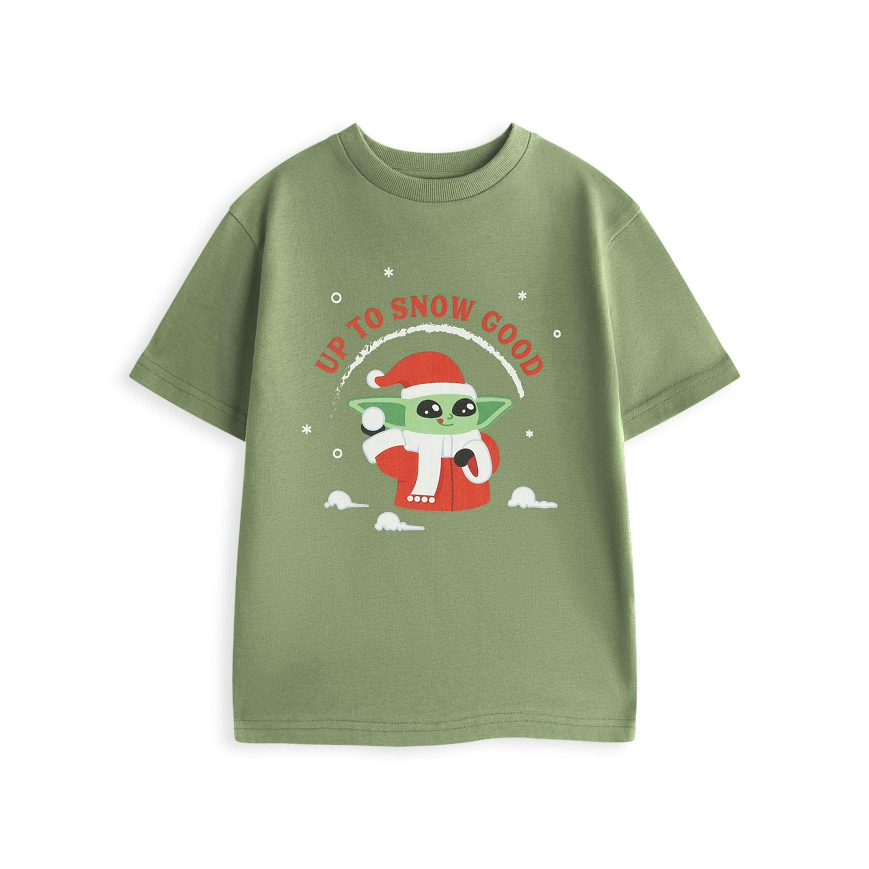 Star Wars Unisex Kids Green Up to Snow Good Short Sleeved T-Shirt by Vanilla Underground , view 1 of 1