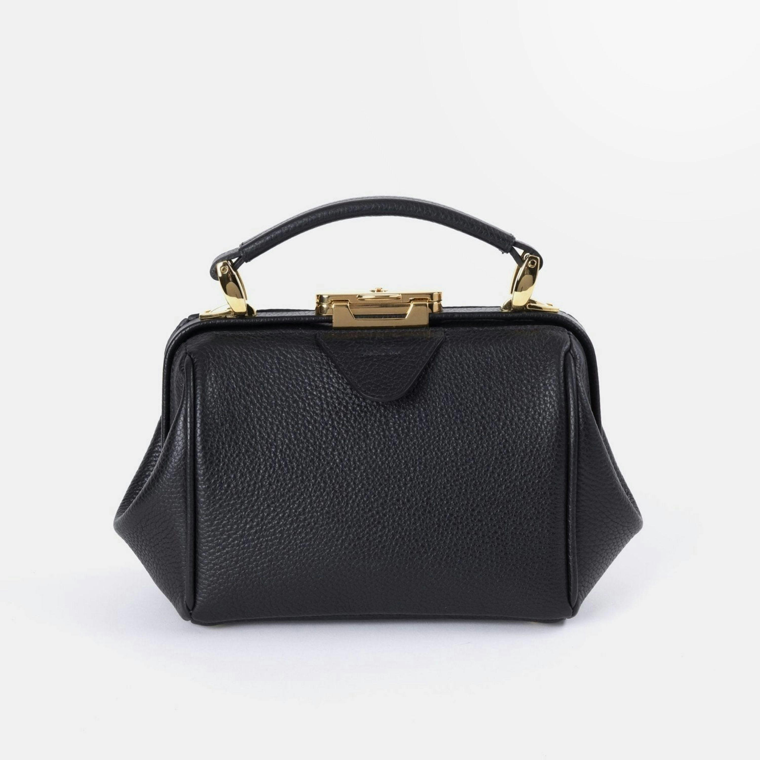 The Mini Sophie - Midnight Black Calf Grain , view 1 of 1