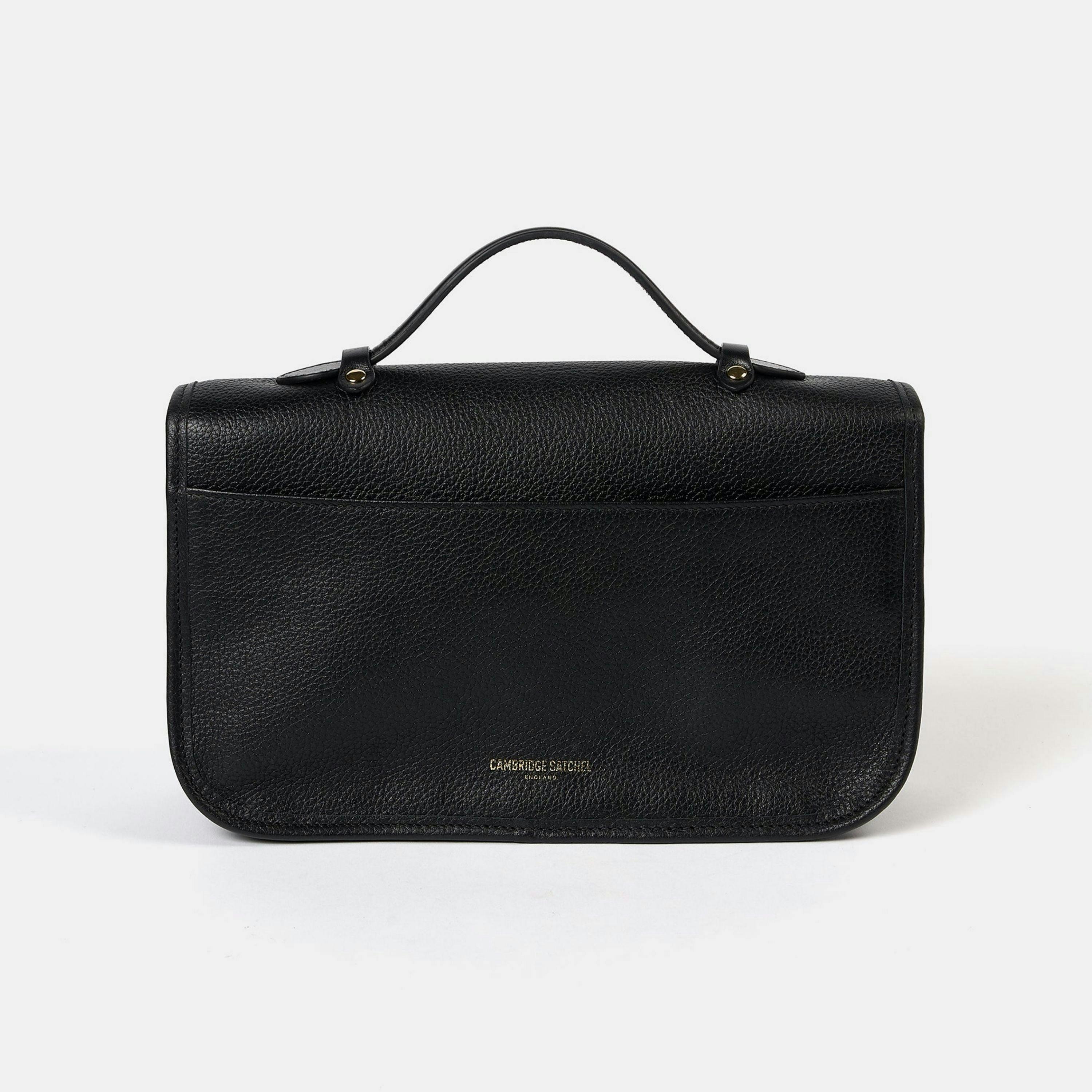 The Soft Satchel - Black Calf Grain , view 2 of 6