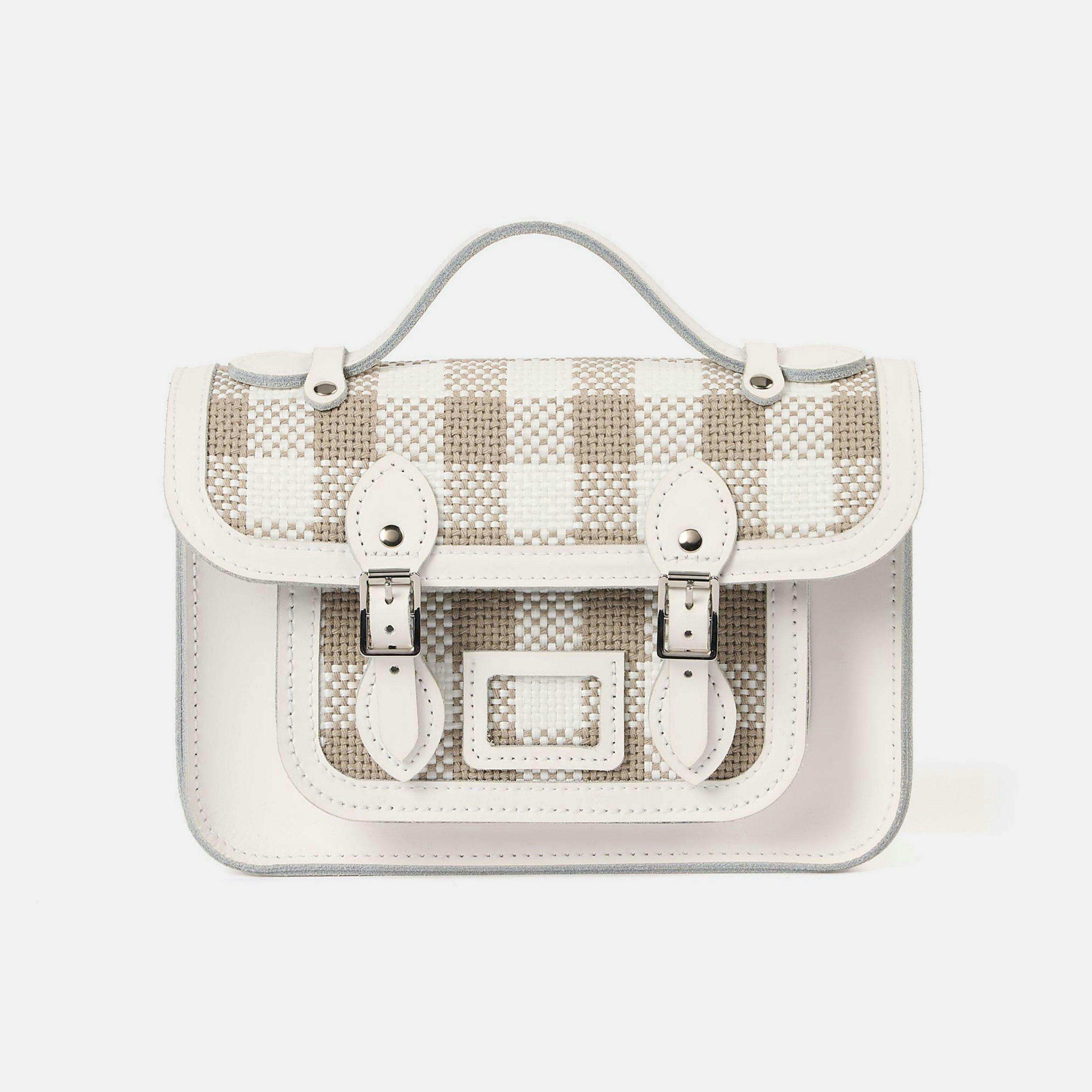 The Mini - Taupe Plaid & Brilliant White , view 1 of 6
