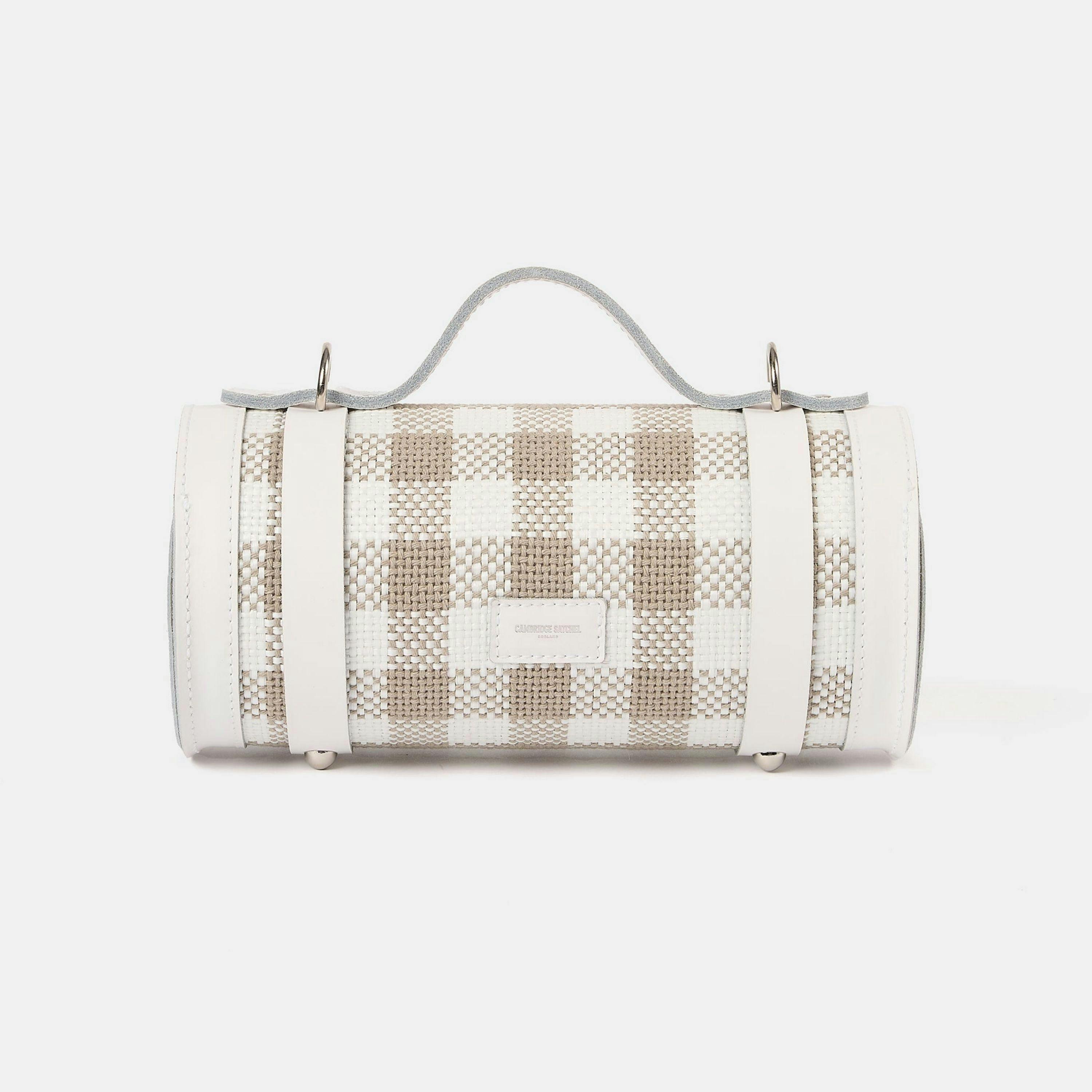 The Mini Bowls Bag - Taupe Plaid & Brilliant White , view 2 of 6