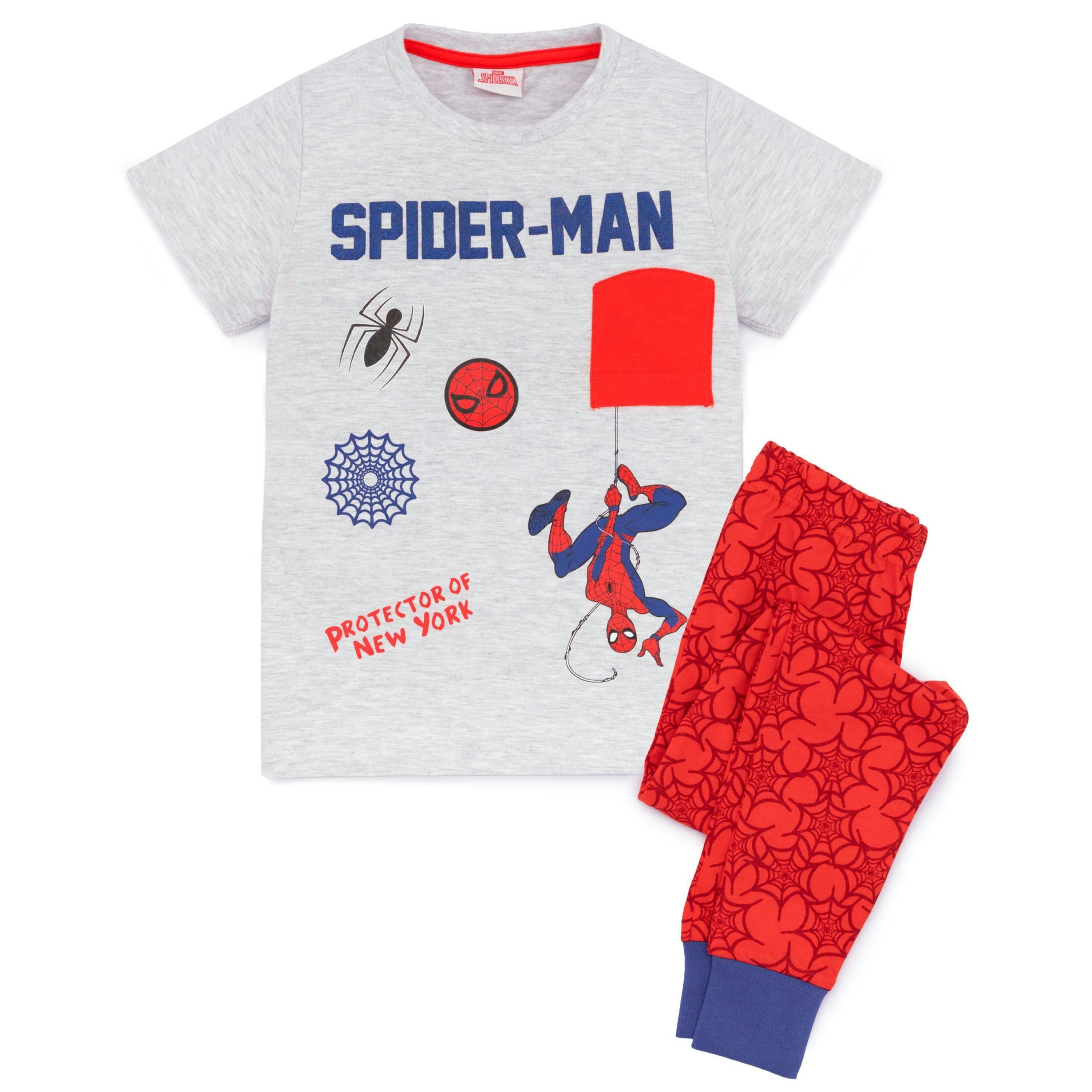 Marvel Boys Red Spider-Man Short Sleeve Long Leg Pyjama Set by Vanilla Underground , view 1 of 1