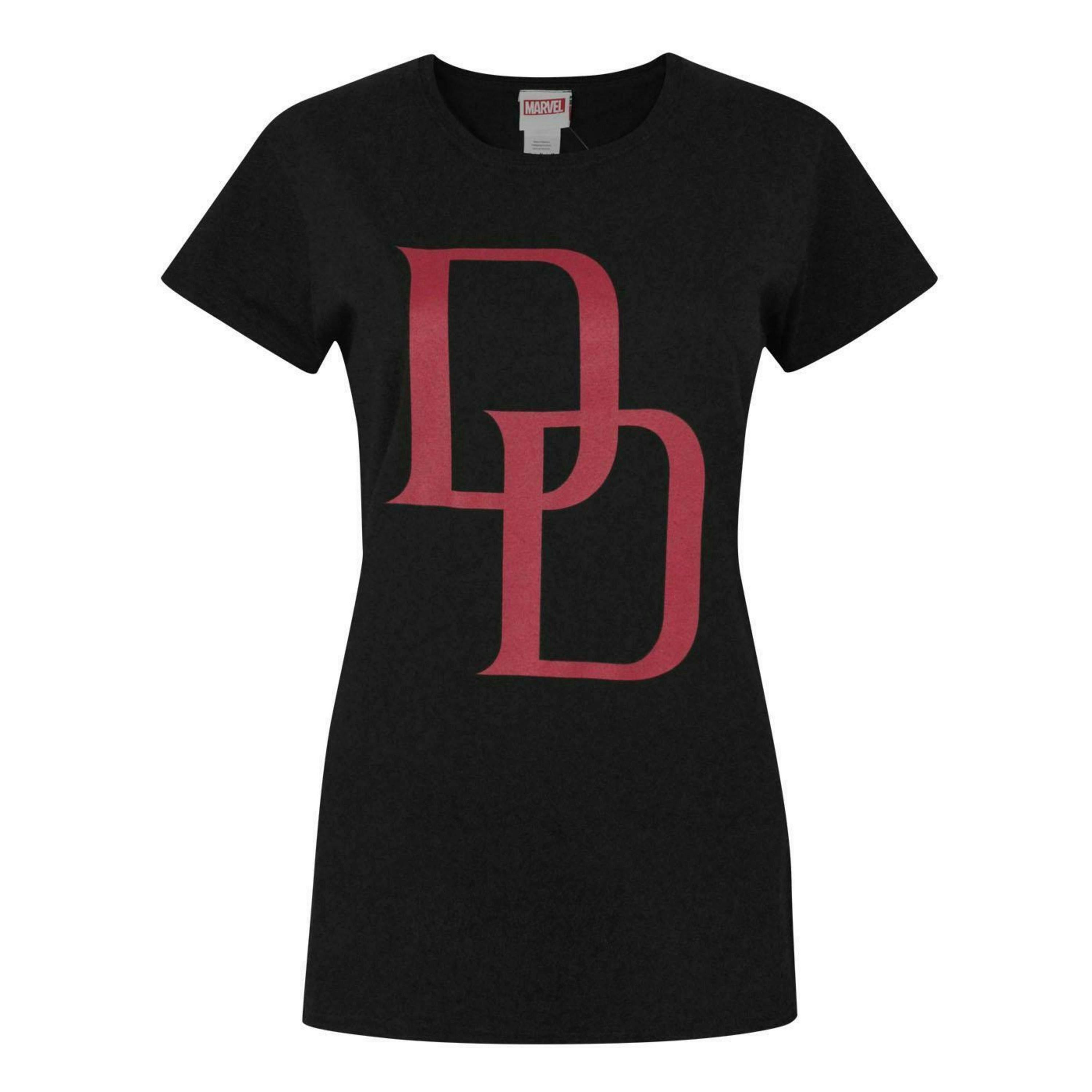 Marvel Womens Black Logo Short Sleeved T-Shirt by Vanilla Underground , view 1 of 1