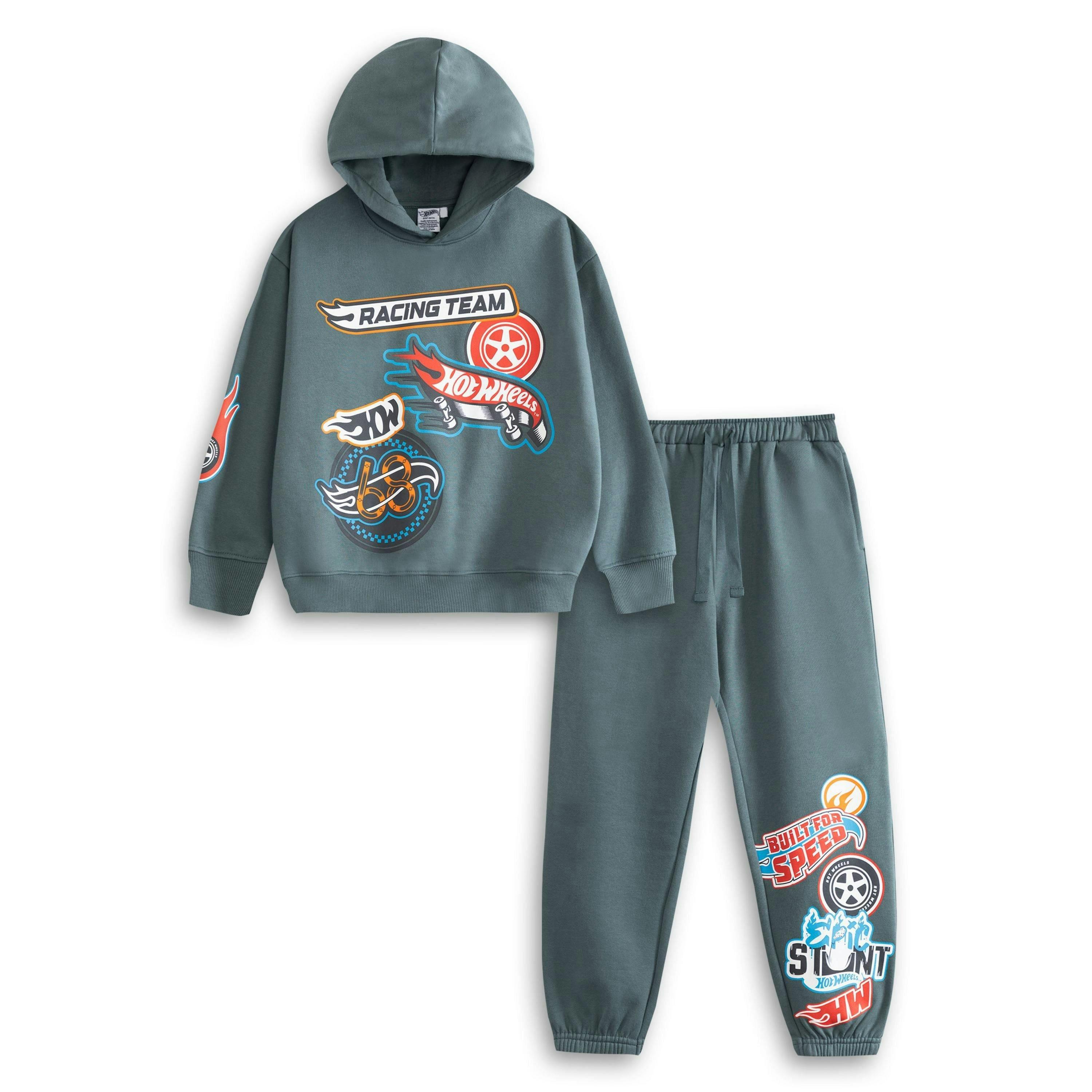 Hot Wheels Boys Grey Character Hoodie and Joggers Set by Vanilla Underground , view 1 of 1