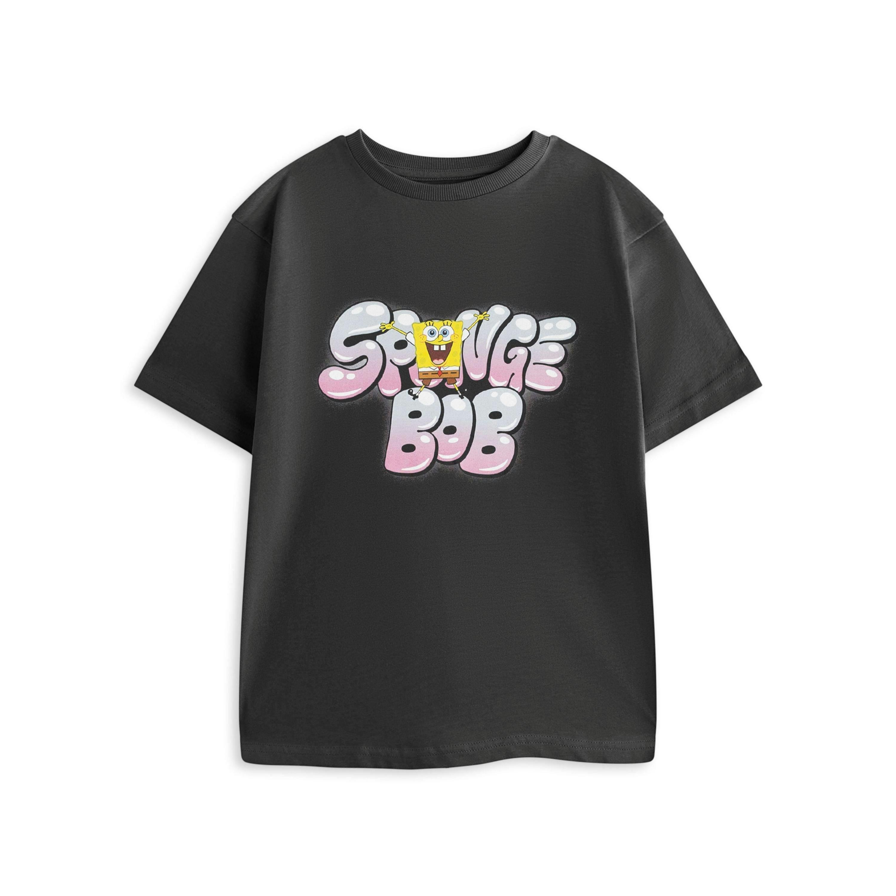 SpongeBob SquarePants Boys Black Bubble Short Sleeved T-Shirt by Vanilla Underground , view 1 of 1