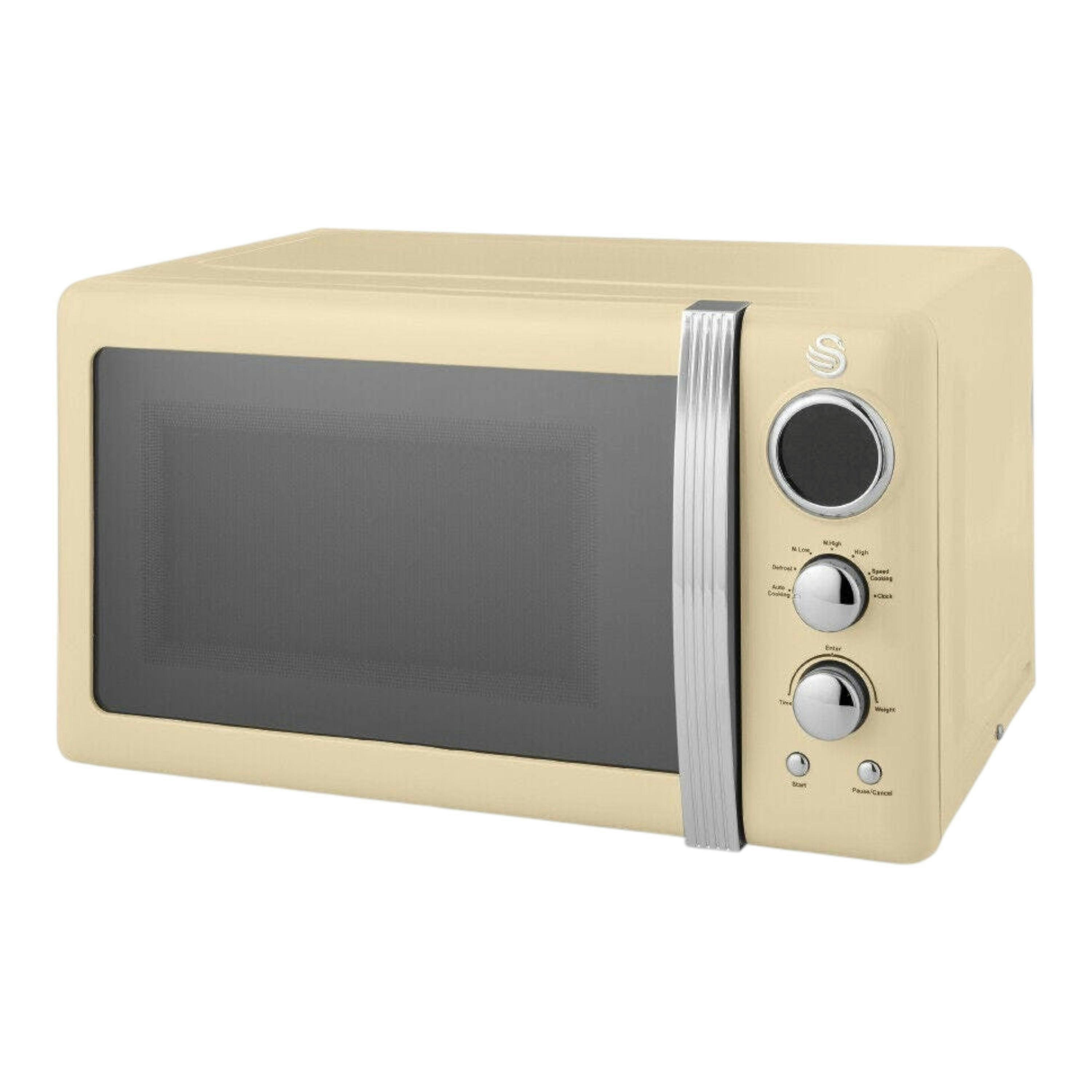 Swan Retro Cream Digital 800W 20L Microwave SM22030LCN , view 1 of 1