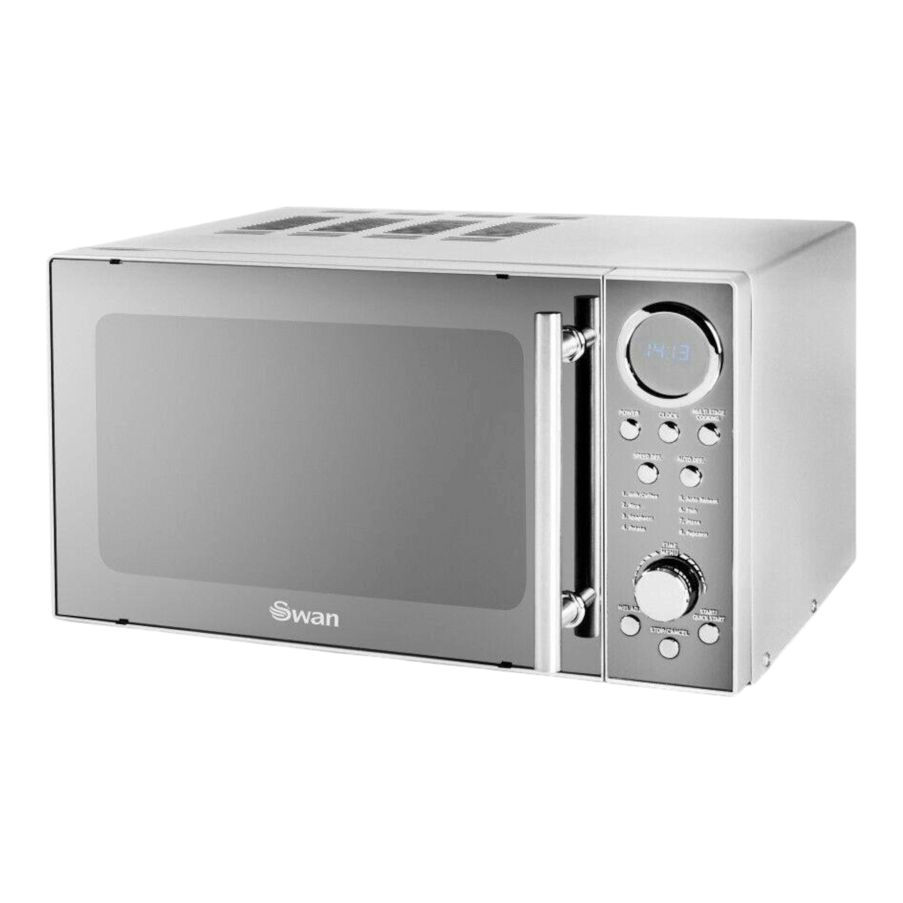 Swan Classics Silver 800W 20L Microwave in Polished Stainless Steel SM3080LN , view 1 of 1
