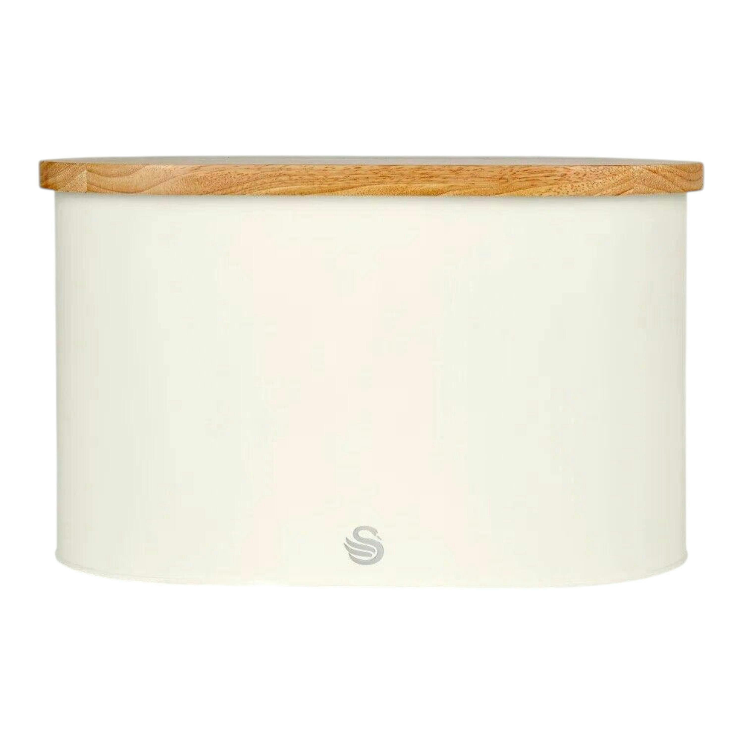 Swan Nordic White Bread Bin with Bamboo Cutting Board Lid SWKA17512WHTN , view 1 of 1