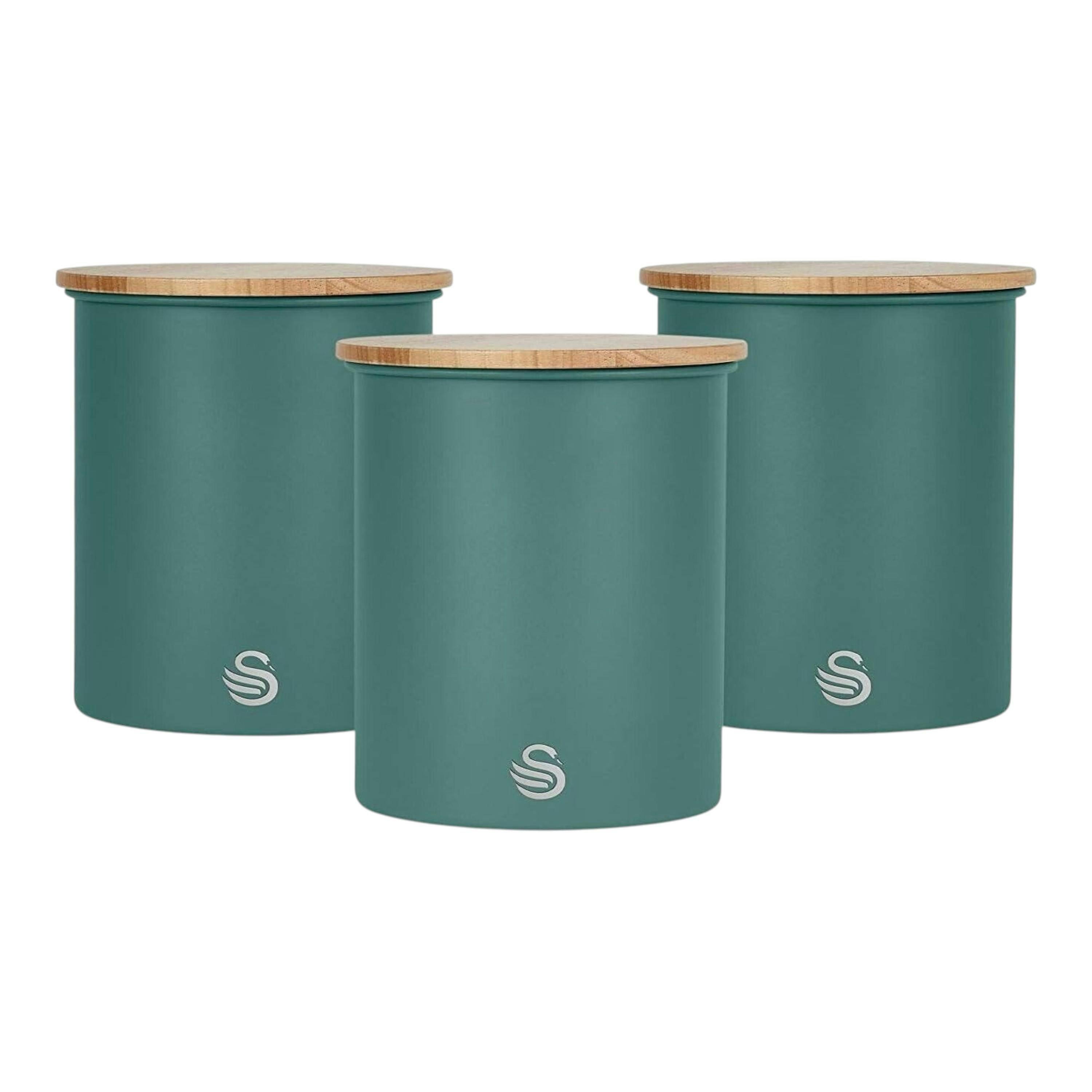 Swan Nordic Green Tea, Coffee Sugar Canisters Kitchen Storage Set SWKA17513GREN , view 1 of 1
