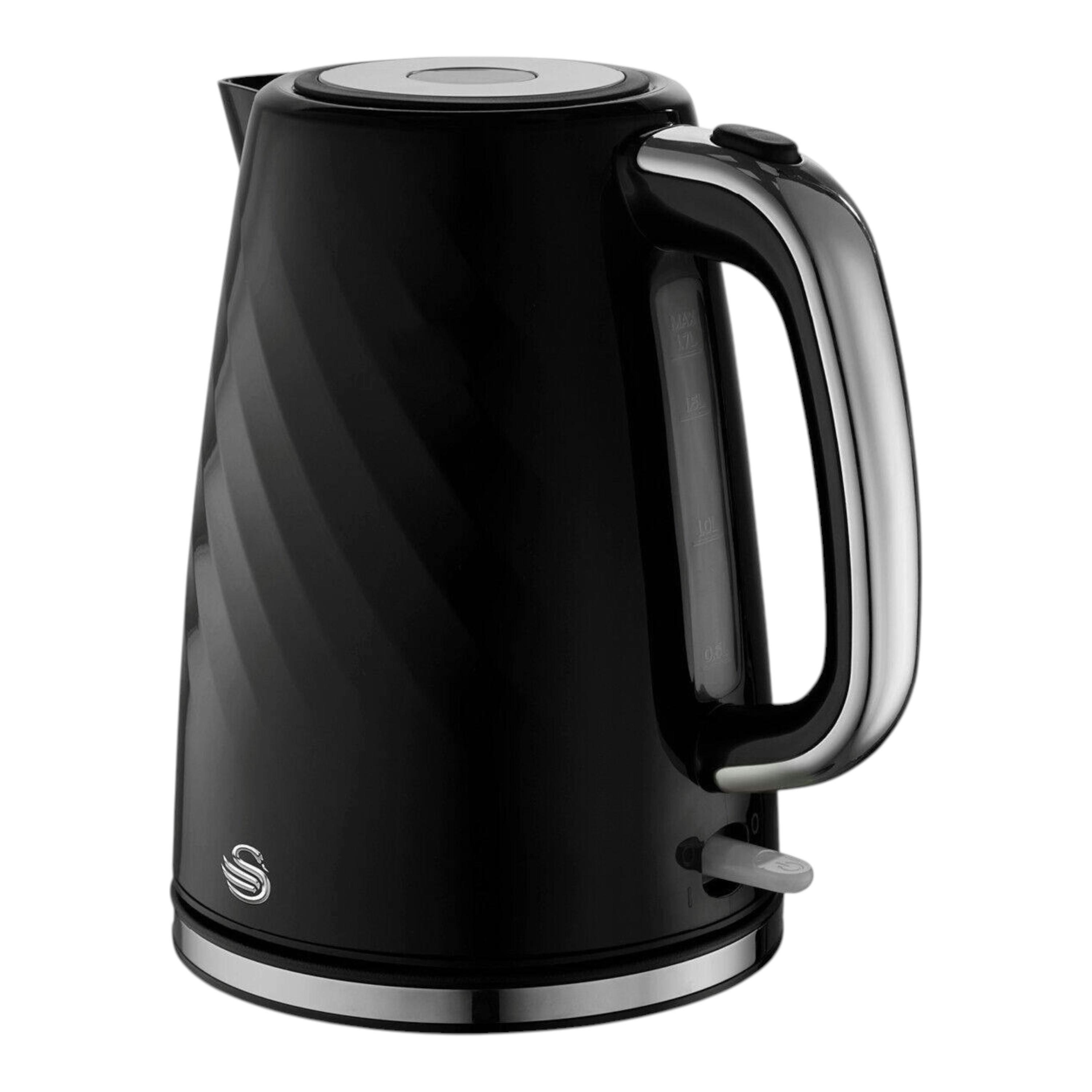 Swan Windsor Black 1.7L Kettle Textured Finish with Chrome Accents SK14611BLK , view 1 of 1