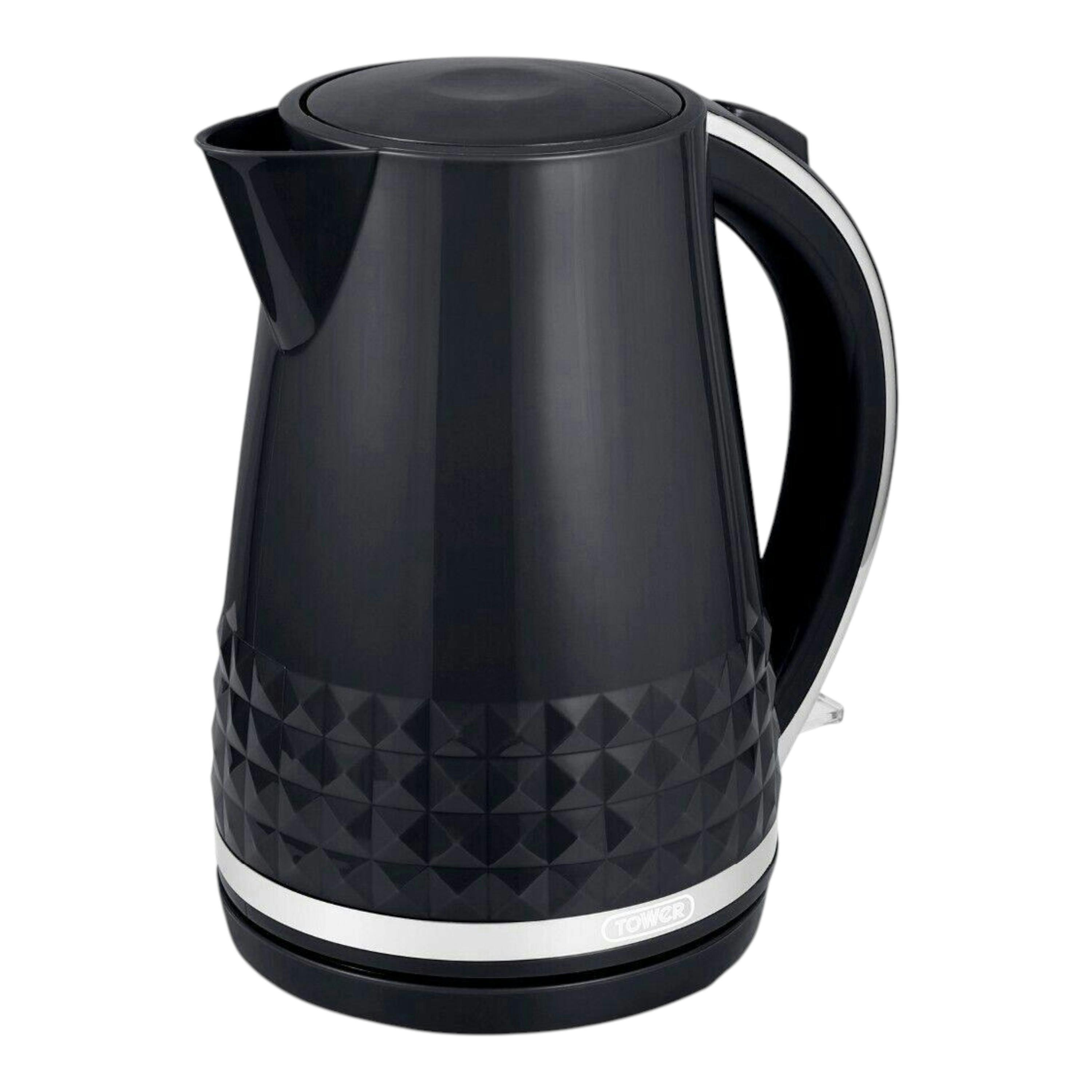 Tower Solitaire Black 3KW 1.5L Kettle with Chrome Accents T10075BLK , view 1 of 1