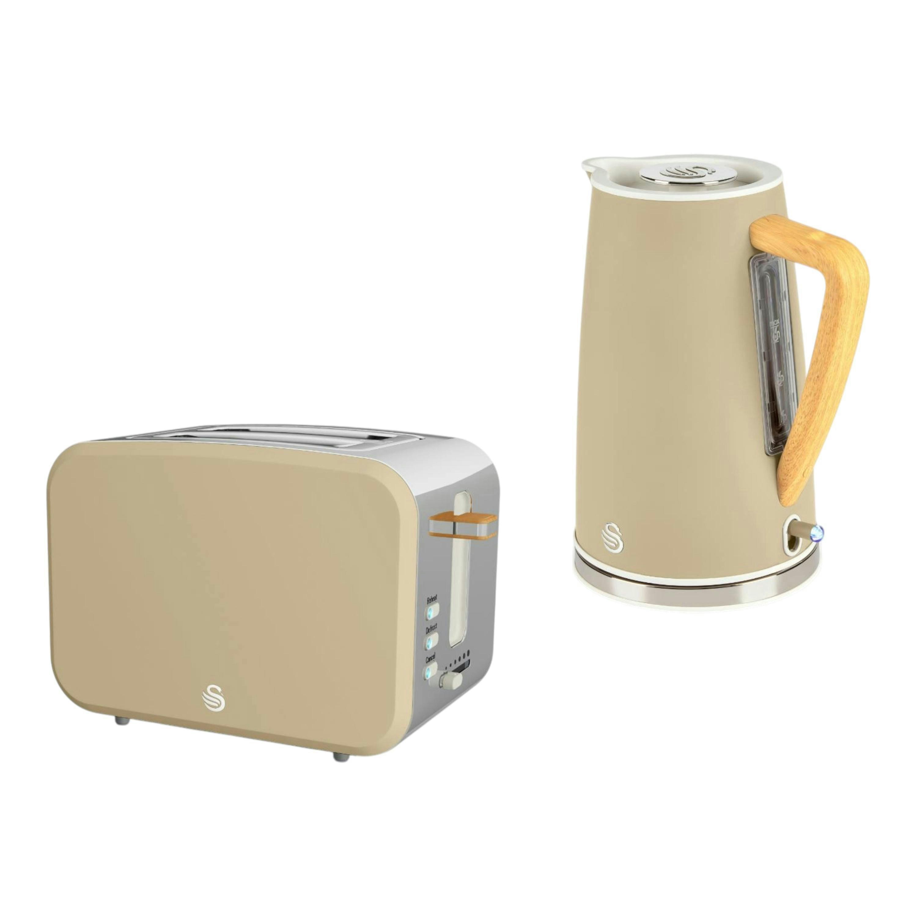 Swan Nordic 1.7L 3KW Kettle & 2 Slice Toaster in Oatmeal Colour. Scandinavian Minimalist Design Matching Kitchen Set , view 1 of 1