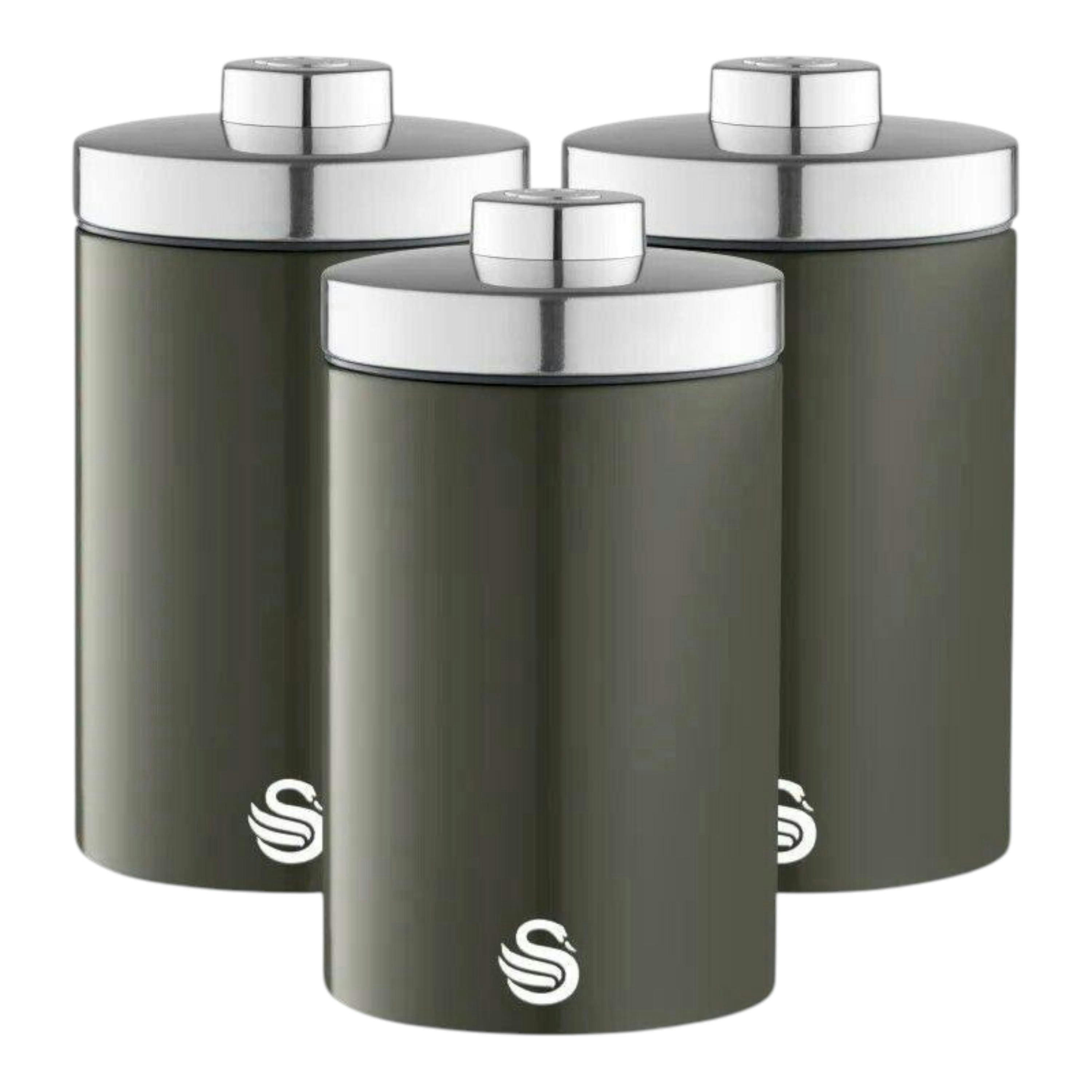 Swan Townhouse Graphite Tea Coffee Sugar Canisters Kitchen Storage SWKA18530GRP , view 1 of 1