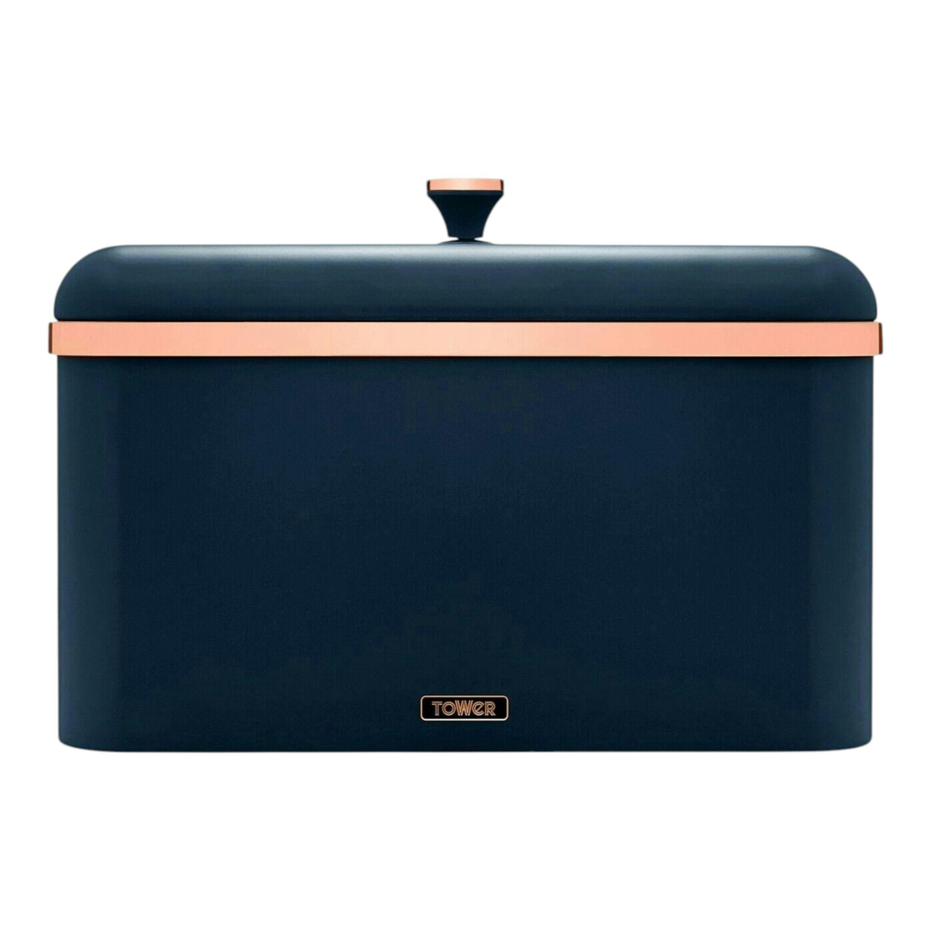 Tower Cavaletto Bread Bin Midnight Blue & Rose Gold T826130MNB , view 1 of 1